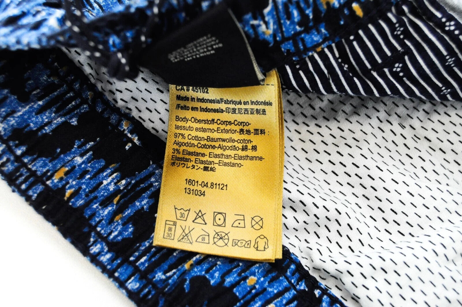 „SCOTCH &amp; SODA“ raštuoti vyriški šortai W31, mėlyni, tamprūs medvilniniai šortai su raišteliu, „Ams“ stiliaus 