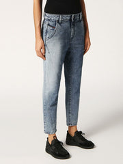 DIESEL Fayza-Evo 084MH moteriški džinsai W26/L32 Relaxed Boyfriend mėlyni skalbinių mėlynumo 