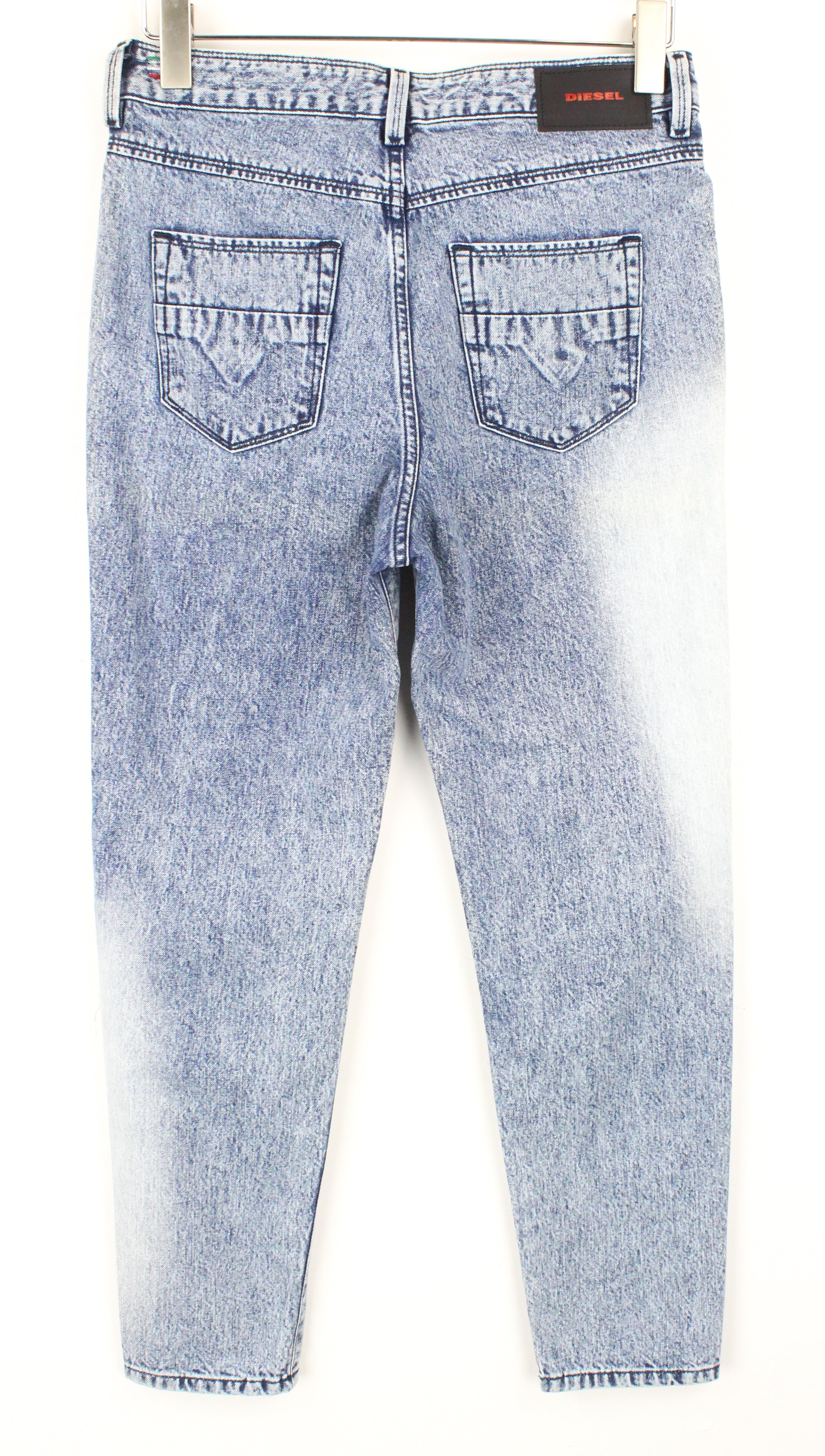 DIESEL Fayza-Evo 084MH moteriški džinsai W26/L32 Relaxed Boyfriend mėlyni skalbinių mėlynumo 