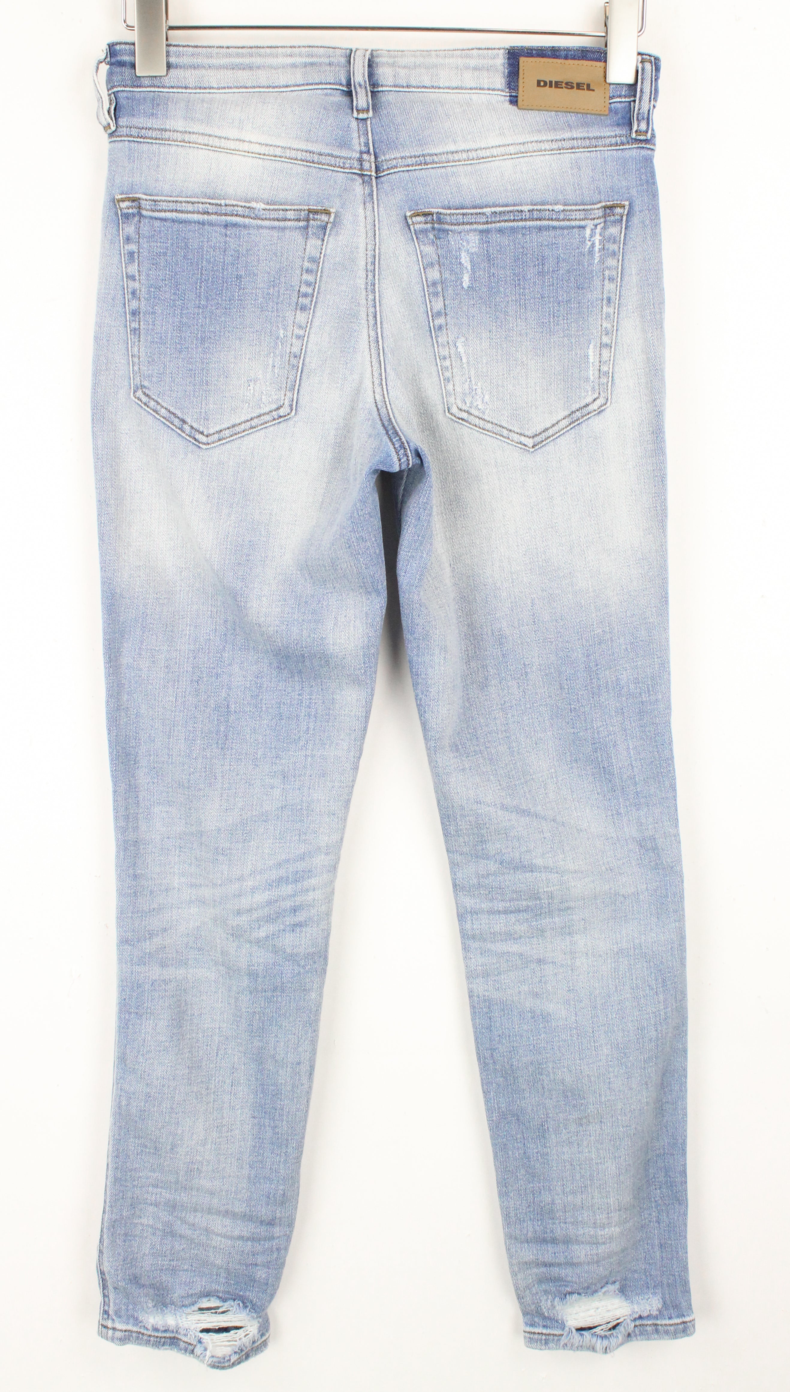 DIESEL Babhila 081AJ moteriški džinsai W26/L32 Slim Skinny mėlyni skalbto tampraus audinio 