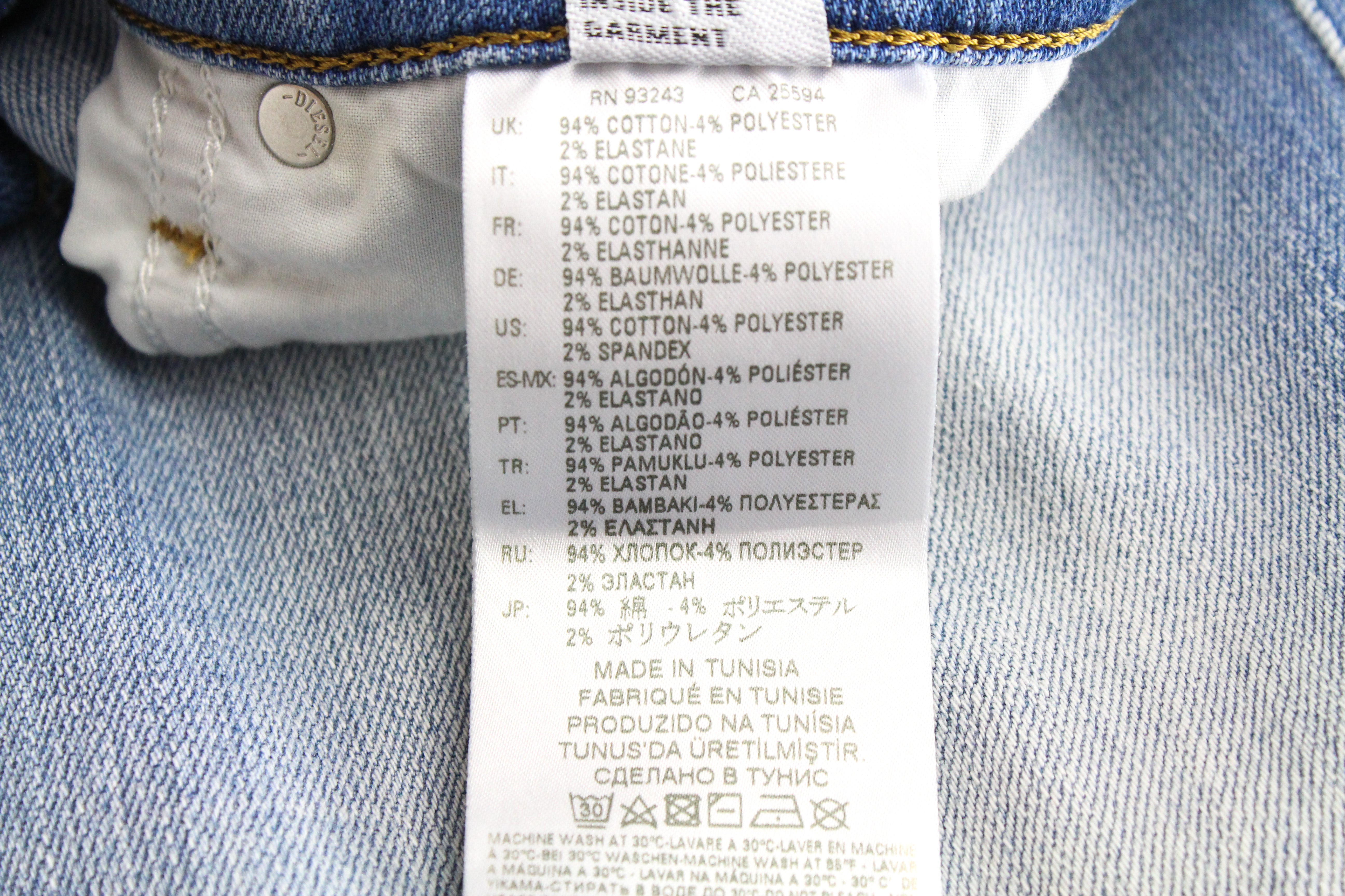 DIESEL Babhila 081AJ moteriški džinsai W26/L32 Slim Skinny mėlyni skalbto tampraus audinio 