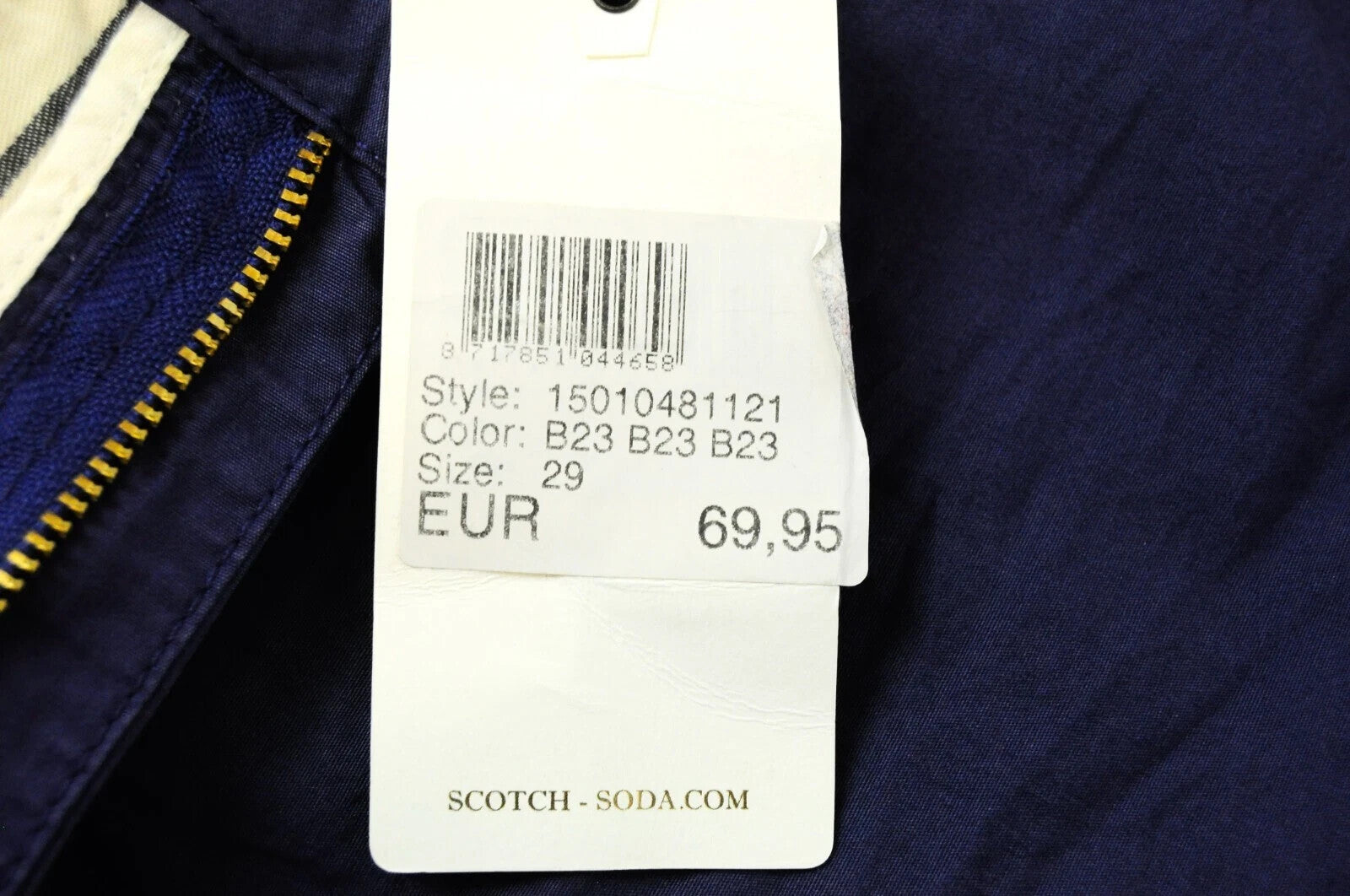 SCOTCH &amp; SODA vasariniai šortai W29 vyrams mėlyni su kišenėmis, grynos medvilnės, Ams Couture 