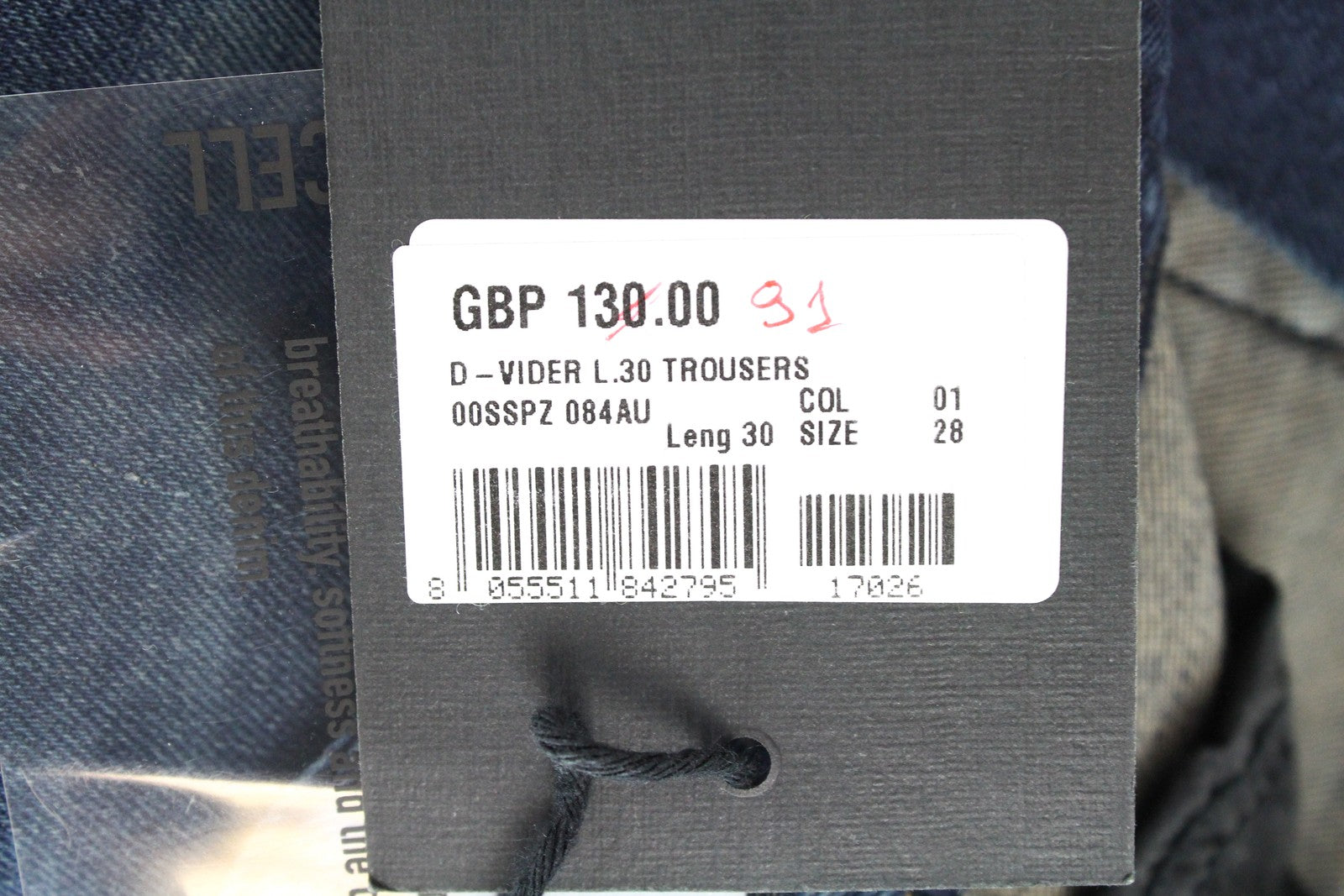 DIESEL D-Vider 084AU vyriški džinsai W28/L30 morkų kirpimo tamprūs, mėlyni, skalbti 