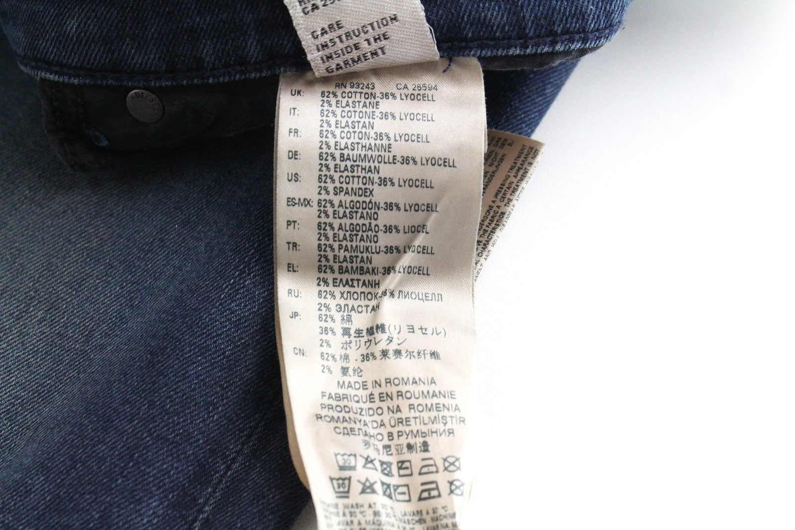 DIESEL D-Vider 084AU vyriški džinsai W28/L30 morkų kirpimo tamprūs, mėlyni, skalbti 