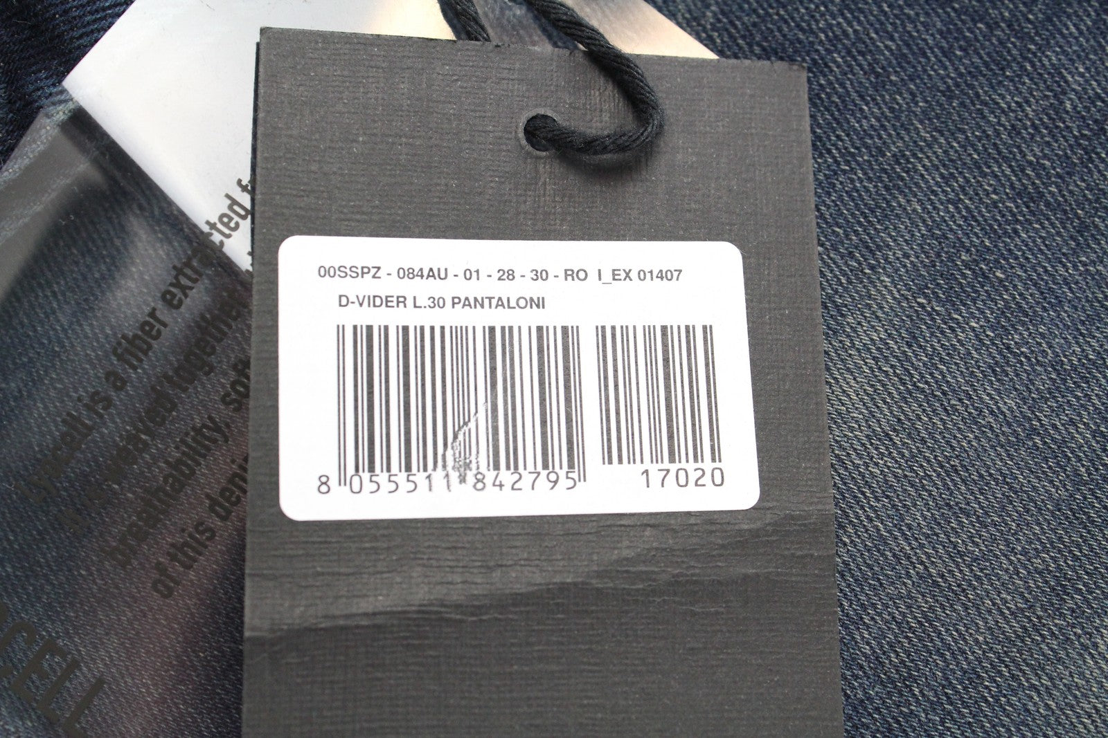 DIESEL D-Vider 084AU vyriški džinsai W28/L30 morkų kirpimo tamprūs mėlyni džinsai 