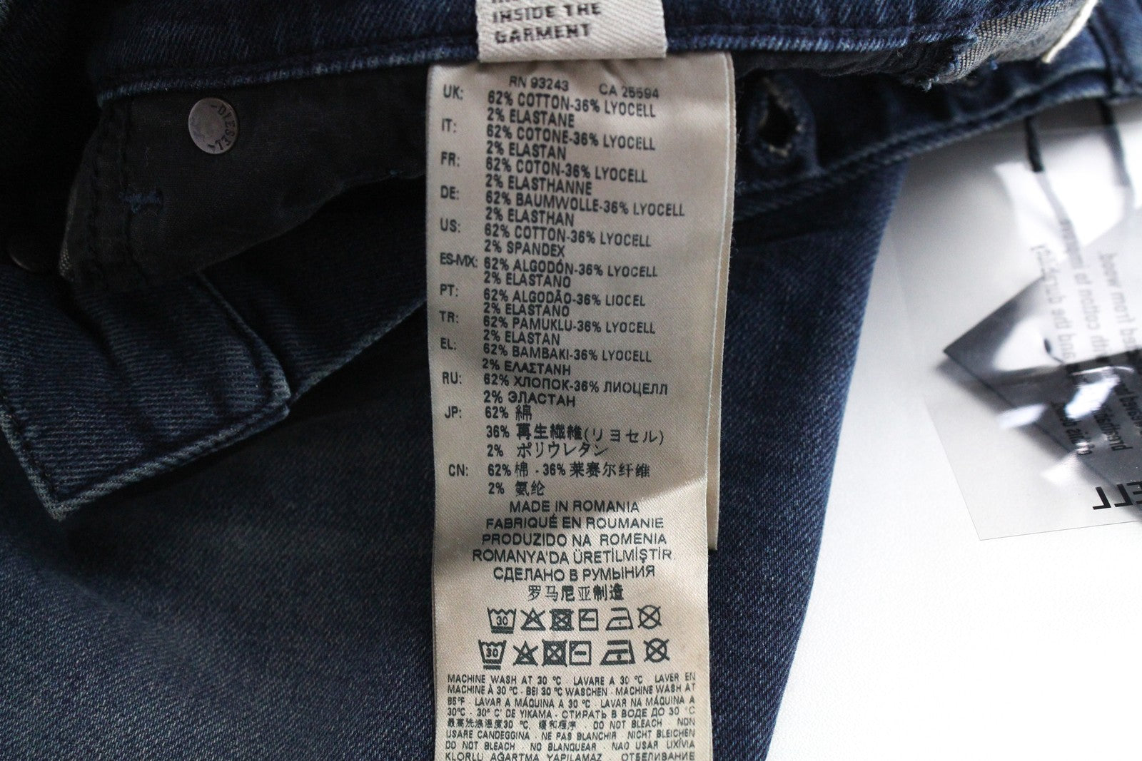 DIESEL D-Vider 084AU vyriški džinsai W28/L30 morkų kirpimo tamprūs mėlyni džinsai 