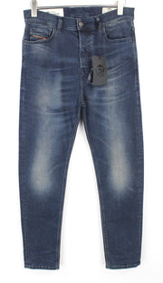 DIESEL D-Vider 084AU vyriški džinsai W28/L32 morkų kirpimo tamprūs mėlyni 5P 