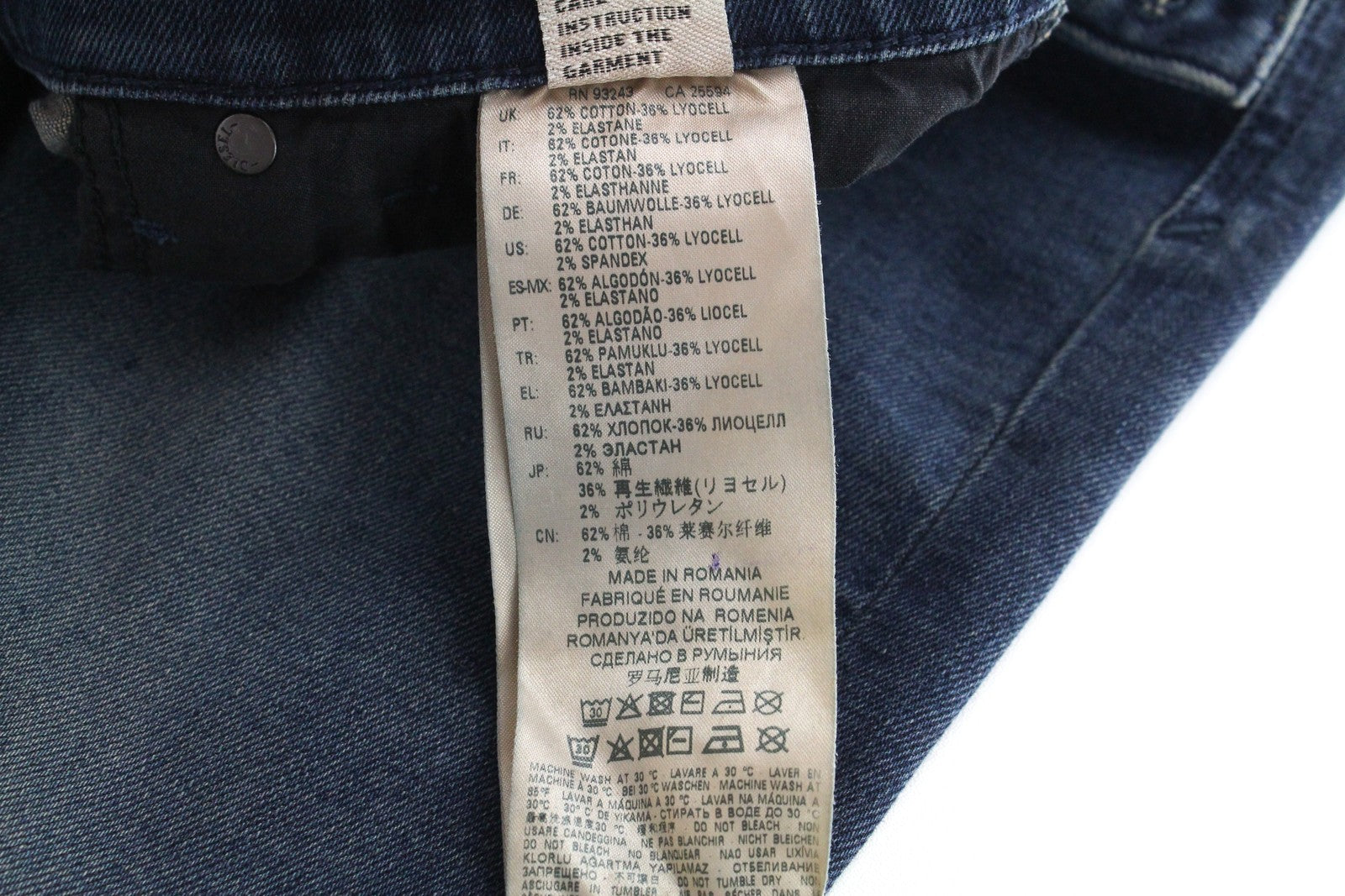 DIESEL D-Vider 084AU vyriški džinsai W28/L32 morkų kirpimo tamprūs mėlyni sagomis 