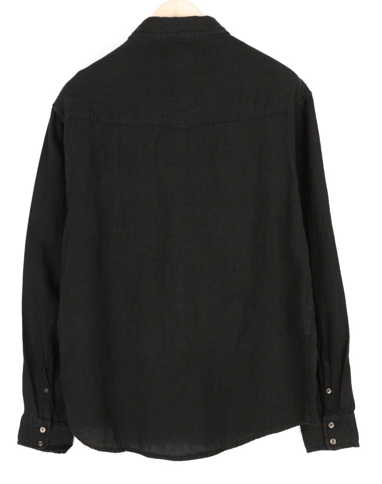 DIESEL S-East-Long-Lin vyriški marškinėliai L, vakarietiški lininiai, plataus kaklo, juodi, rekomenduojama kaina – 175 € 