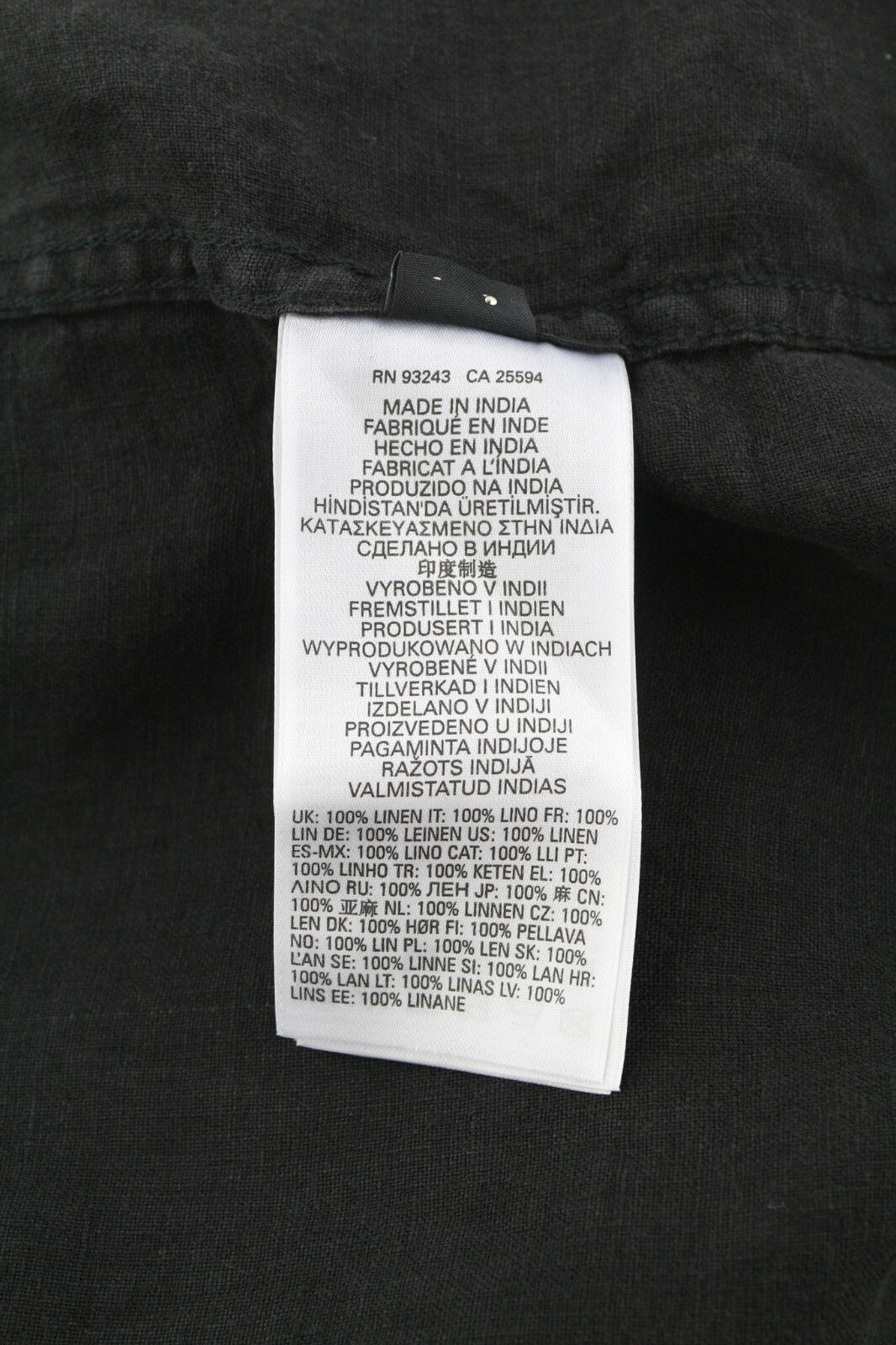 DIESEL S-East-Long-Lin vyriški marškinėliai, XL dydžio, vakarietiško stiliaus, lininiai, rekomenduojama kaina – 175 €, juodi. 