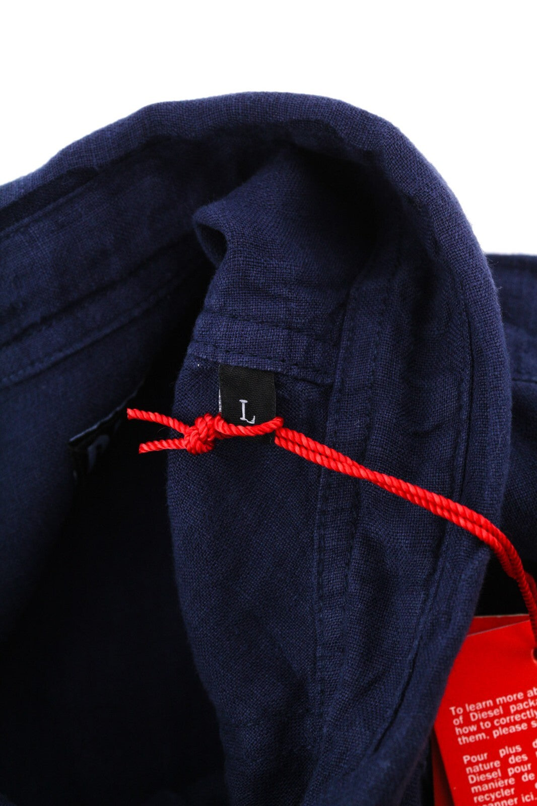 DIESEL S-East-Long-Lin vyriški marškinėliai, L, Western lininiai, rekomenduojama kaina – 175 €, tamsiai mėlyni. 