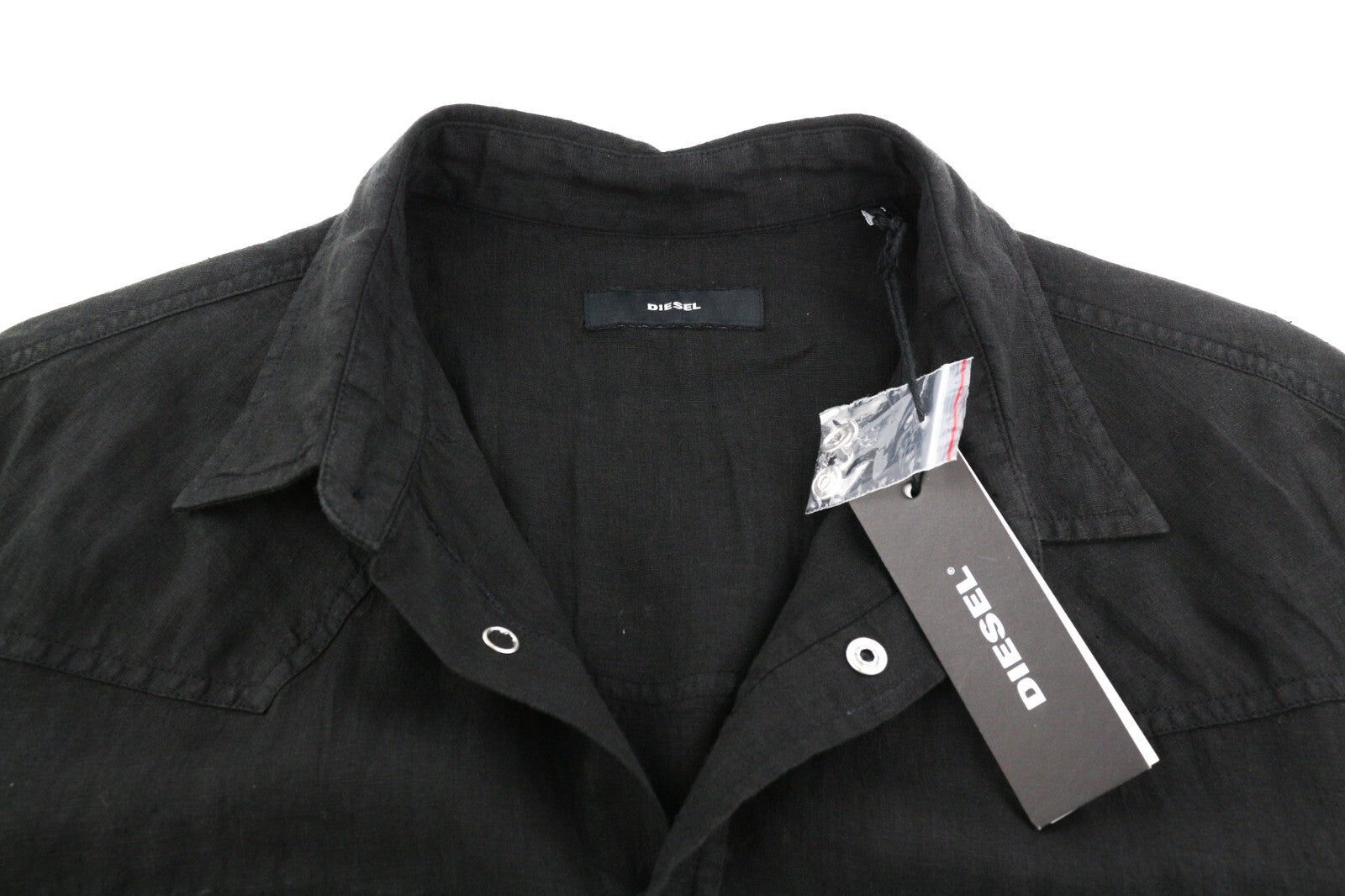 DIESEL S-East-Long-Lin vyriški marškinėliai, L, vakarietiški lininiai, rekomenduojama kaina – 175 €, juodi. 