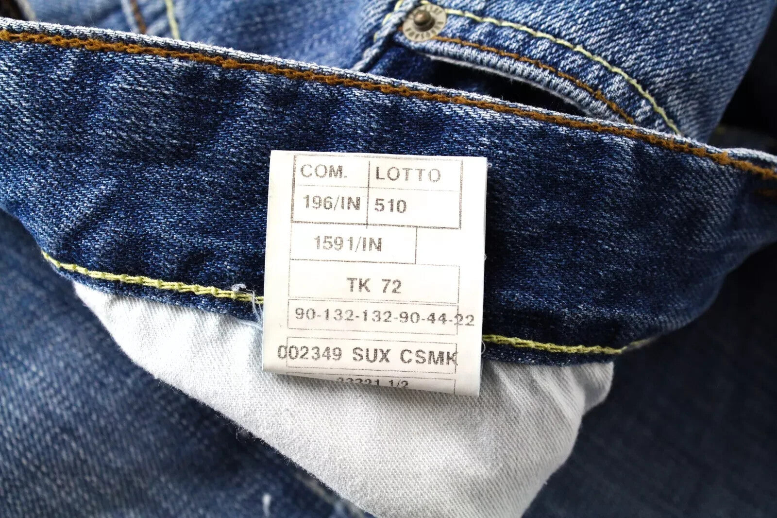 TAKESHY KUROSAWA Slim Jeans W32 Painted Blue Distressed Button-Fly Denim Men