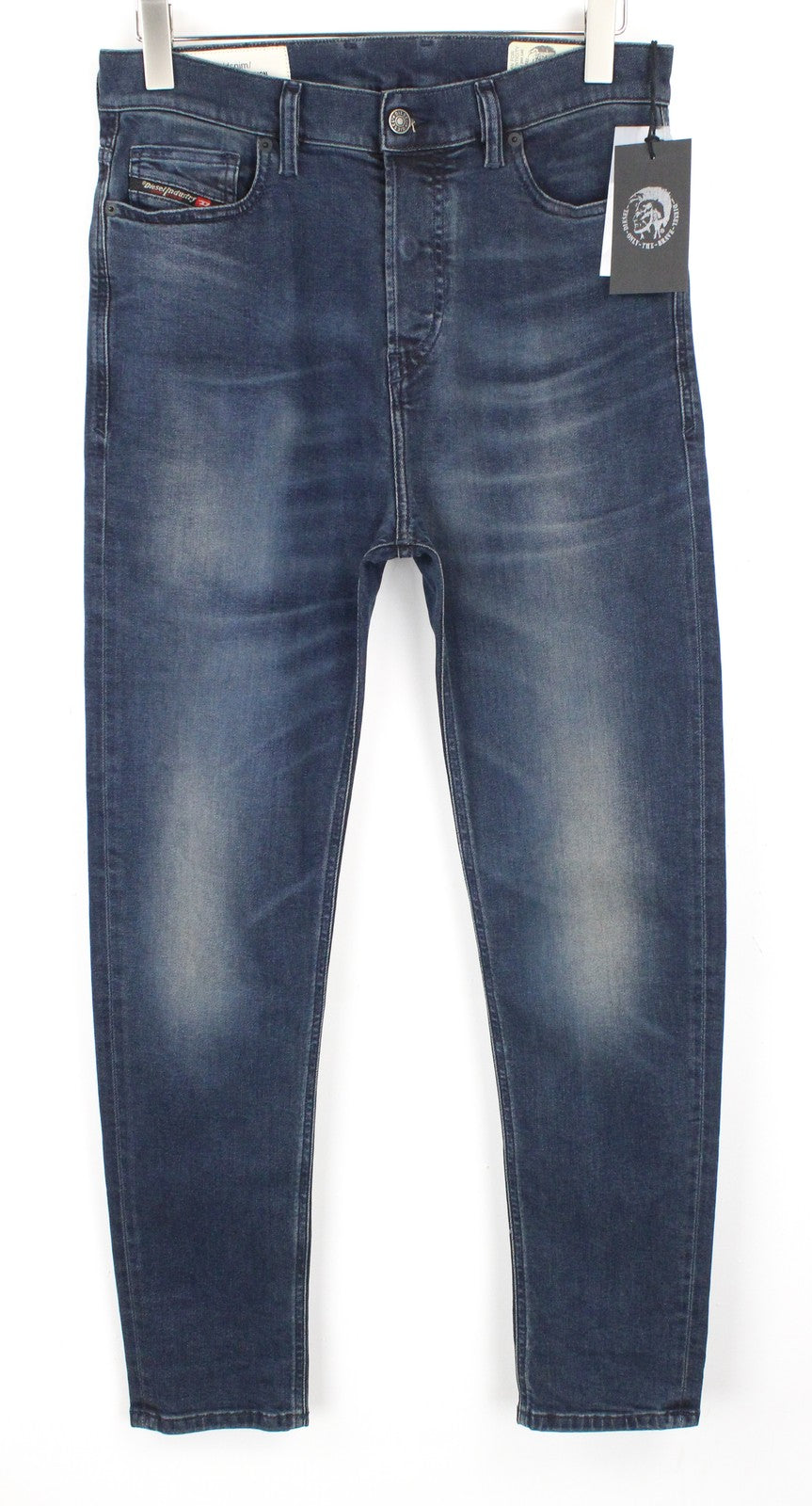 DIESEL D-Vider 084AU vyriški džinsai W29/L32 morkų kirpimo tamprūs mėlyni skalbti džinsai 