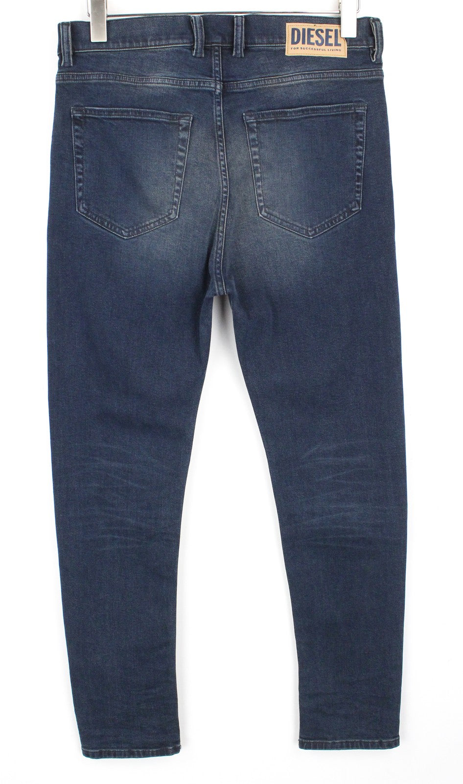 DIESEL D-Vider 084AU vyriški džinsai W29/L32 morkų kirpimo tamprūs mėlyni skalbto džinso rašto džinsai 