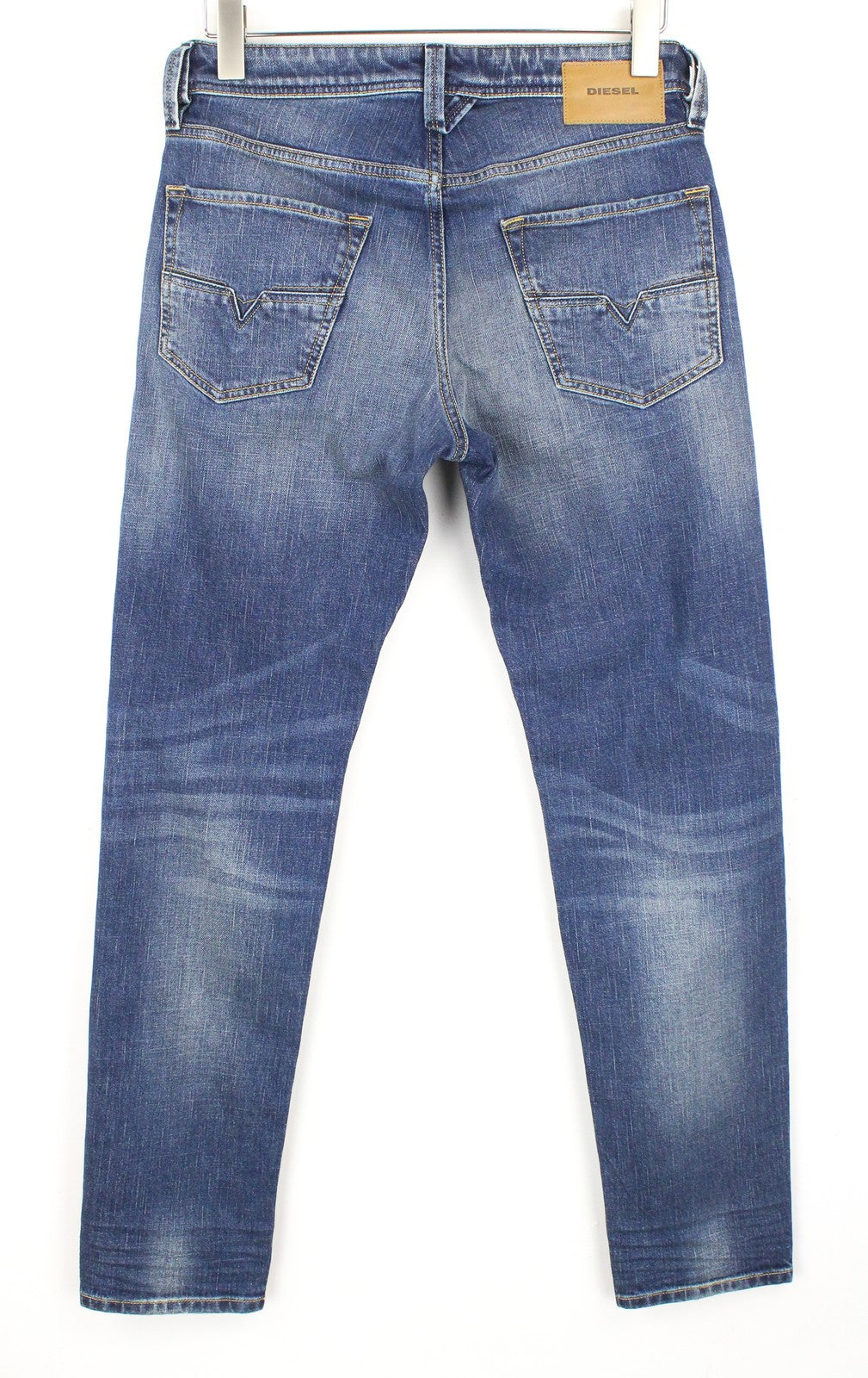 DIESEL Larkee-Beex 089AR vyriški džinsai W28/L32 siaurėjantys mėlyni skalbti tamprūs džinsai 