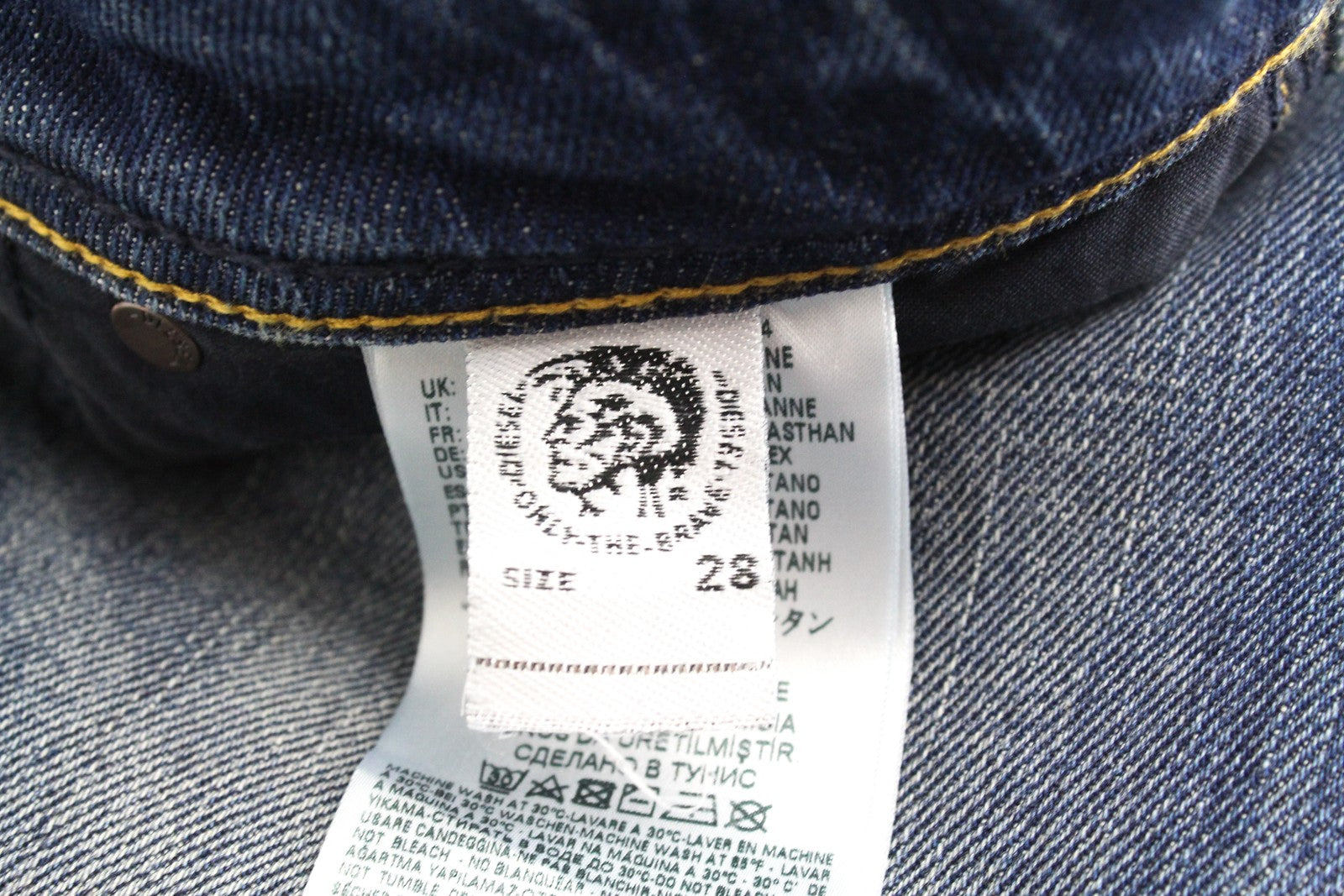 DIESEL Larkee-Beex 089AR vyriški džinsai W28/L32 siaurėjantys, mėlyni, skalbti, tamprūs 