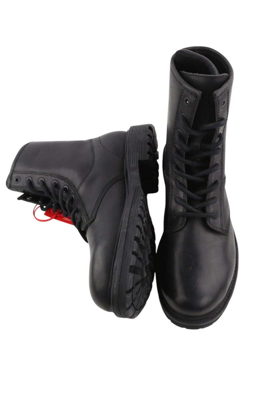 DIESEL D-Alabhama CB vyriški aulinukai, juodi, odiniai, vidutinio ūgio, su raišteliais, migdolų spalvos, RRP 295 € 