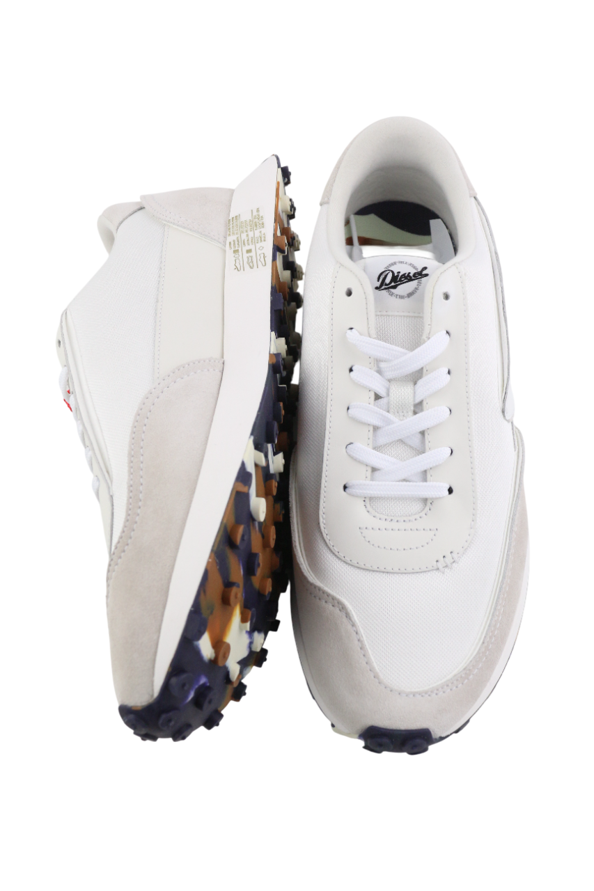 DIESEL S-Racer-Lc vyriški sportbačiai, EU45, balti, zomšiniai, odiniai, RRP 195 €