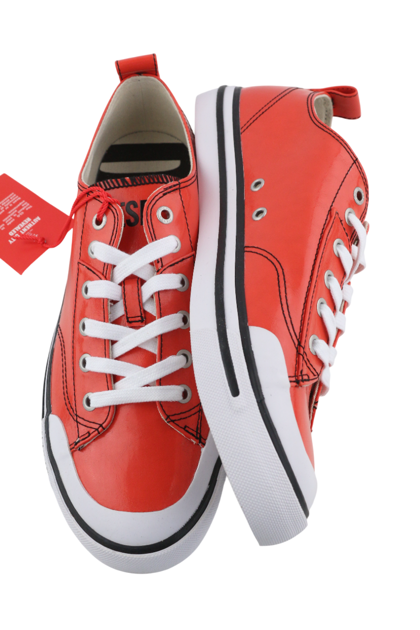 DIESEL S-Athos žemo lygio vyriški sportbačiai, EU43, raudoni, dengti žemu pamušalu, RRP 160 € 