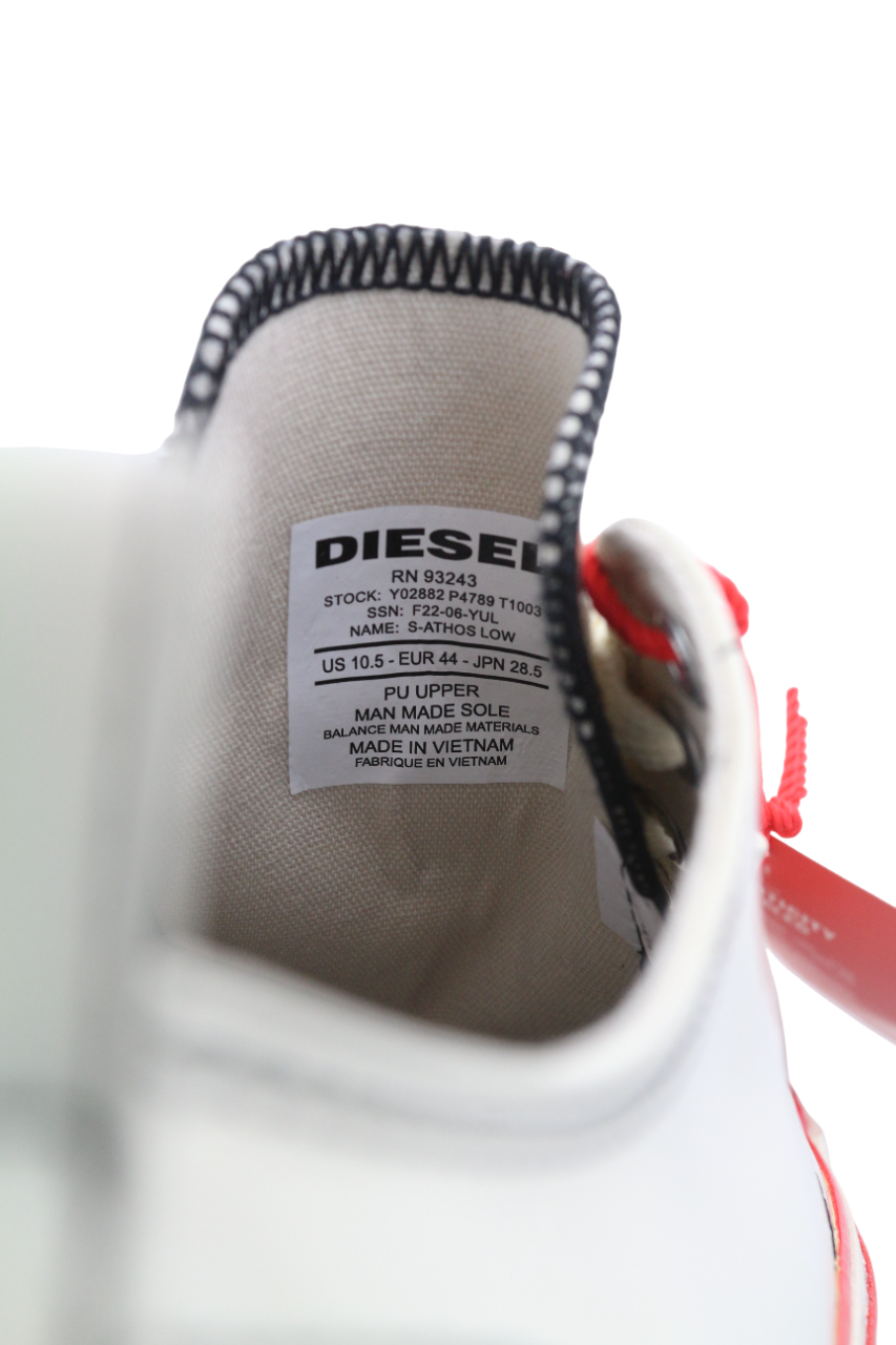 DIESEL S-Athos žemakulniai vyriški sportbačiai, 44 dydžio, balti, suvarstomi, RRP 160 € 