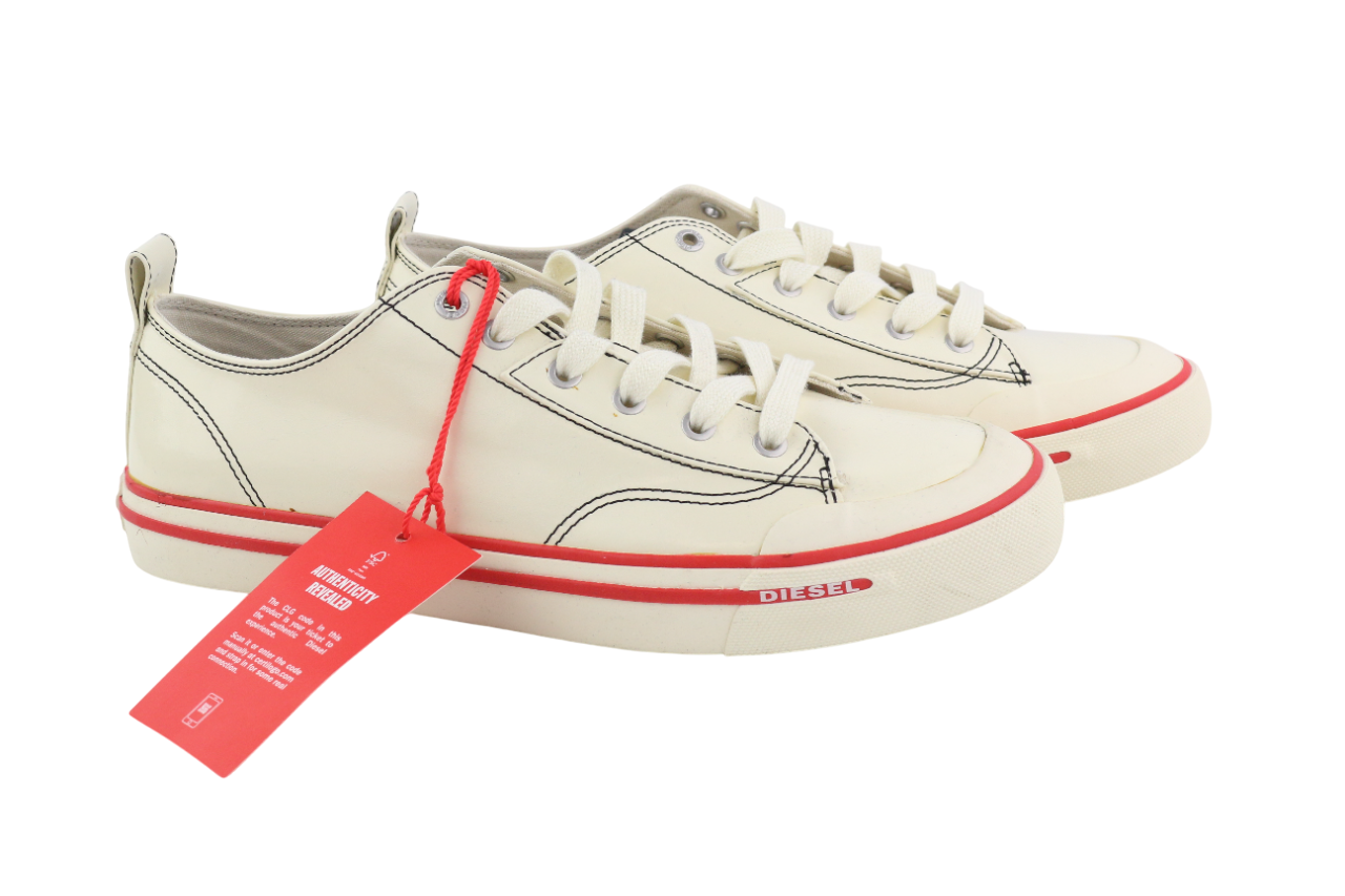 DIESEL S-Athos žemakulniai vyriški sportbačiai, 44 dydžio, balti, suvarstomi, RRP 160 € 