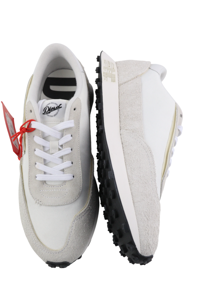 DIESEL S-Racer-Lc vyriški sportbačiai, 41 dydis, balti, odiniai, su nėriniuotais aulais, kaina 195 €. 