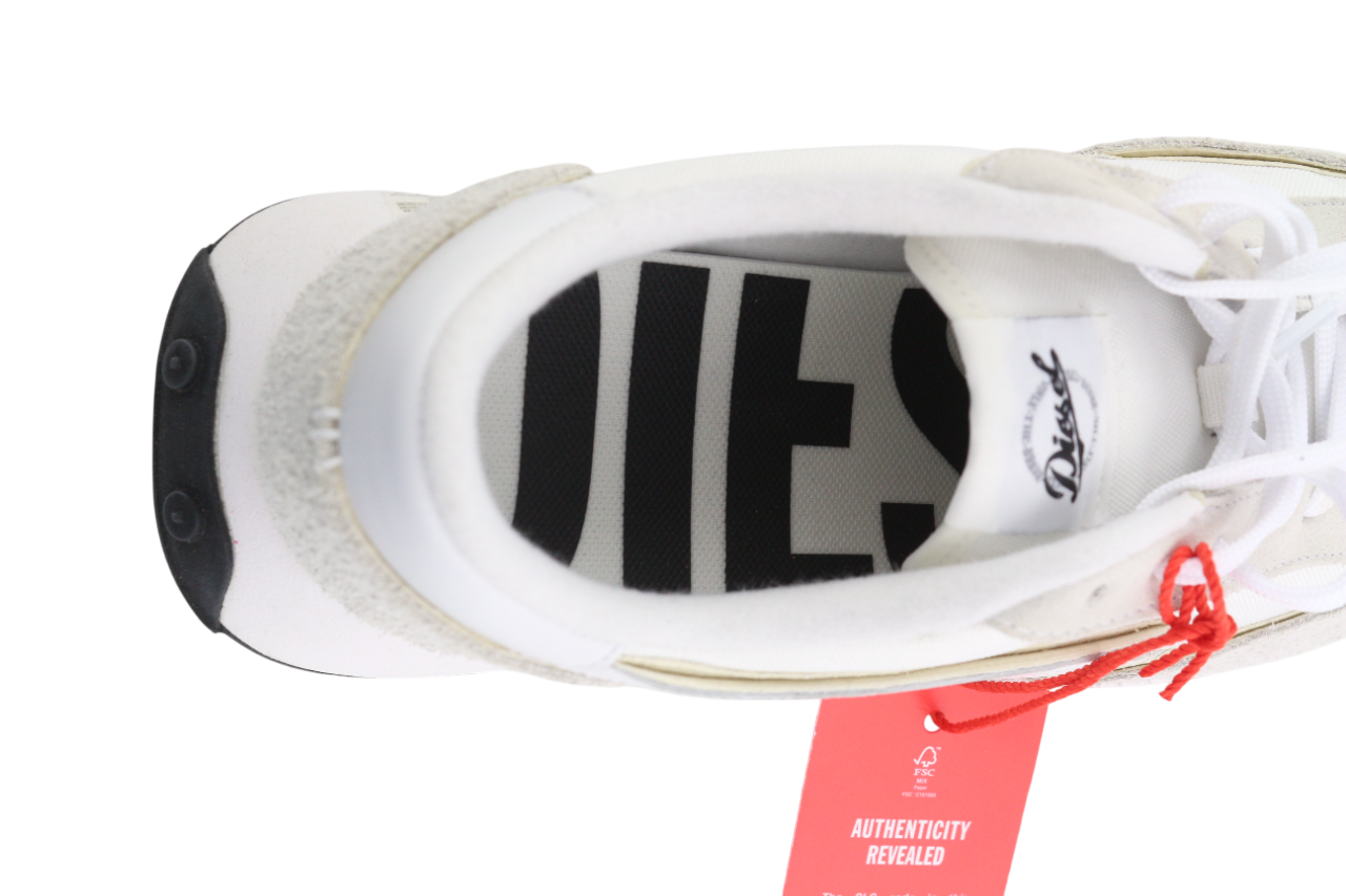 DIESEL S-Racer-Lc vyriški sportbačiai, EU44, balti, odiniai, nėriniuoti, RRP 195 € 