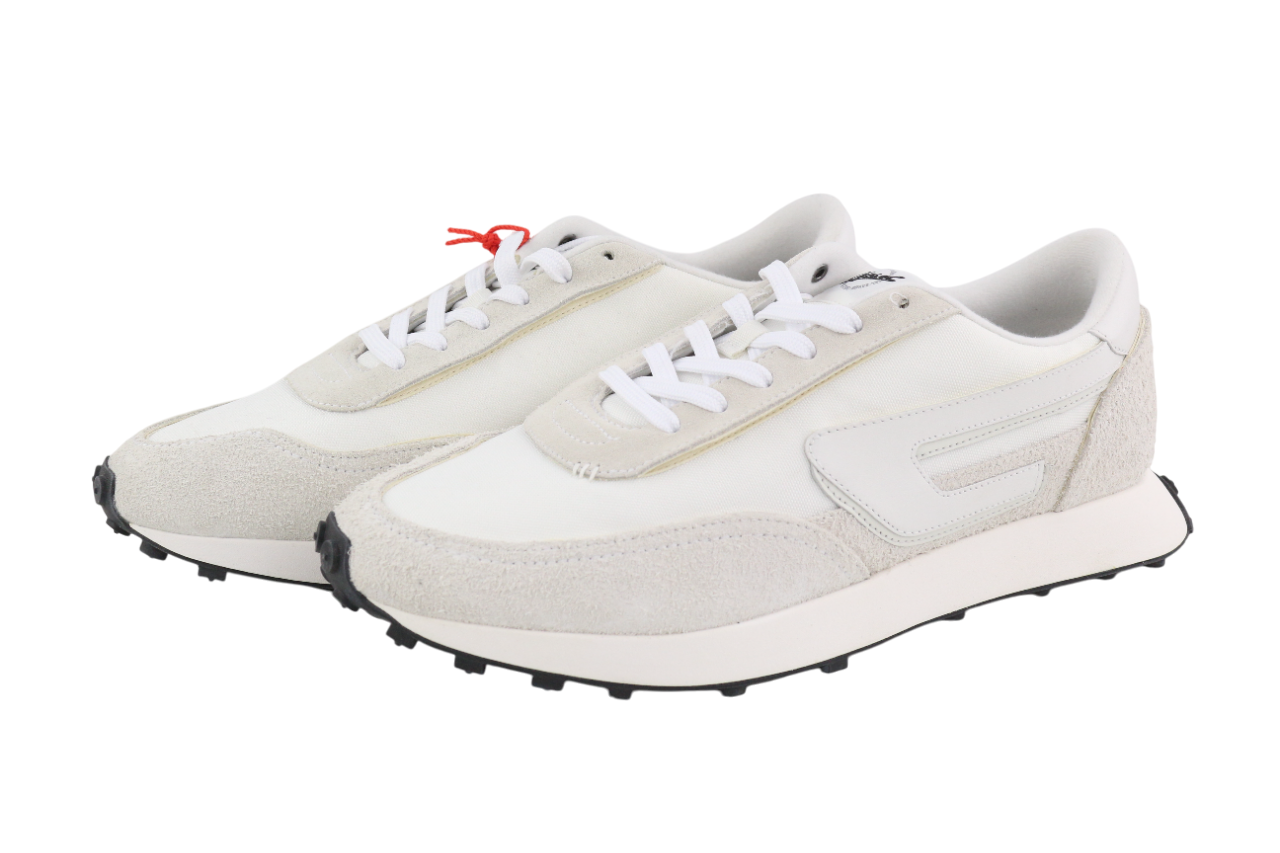 DIESEL S-Racer-Lc vyriški sportbačiai, EU44, balti, odiniai, nėriniuoti, RRP 195 € 