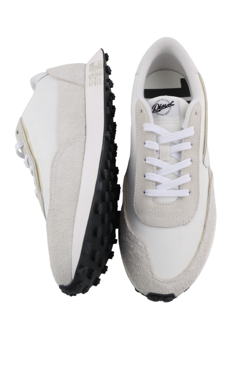 DIESEL S-Racer-Lc vyriški sportbačiai, EU44, balti, odiniai, nėriniuoti, RRP 195 € 