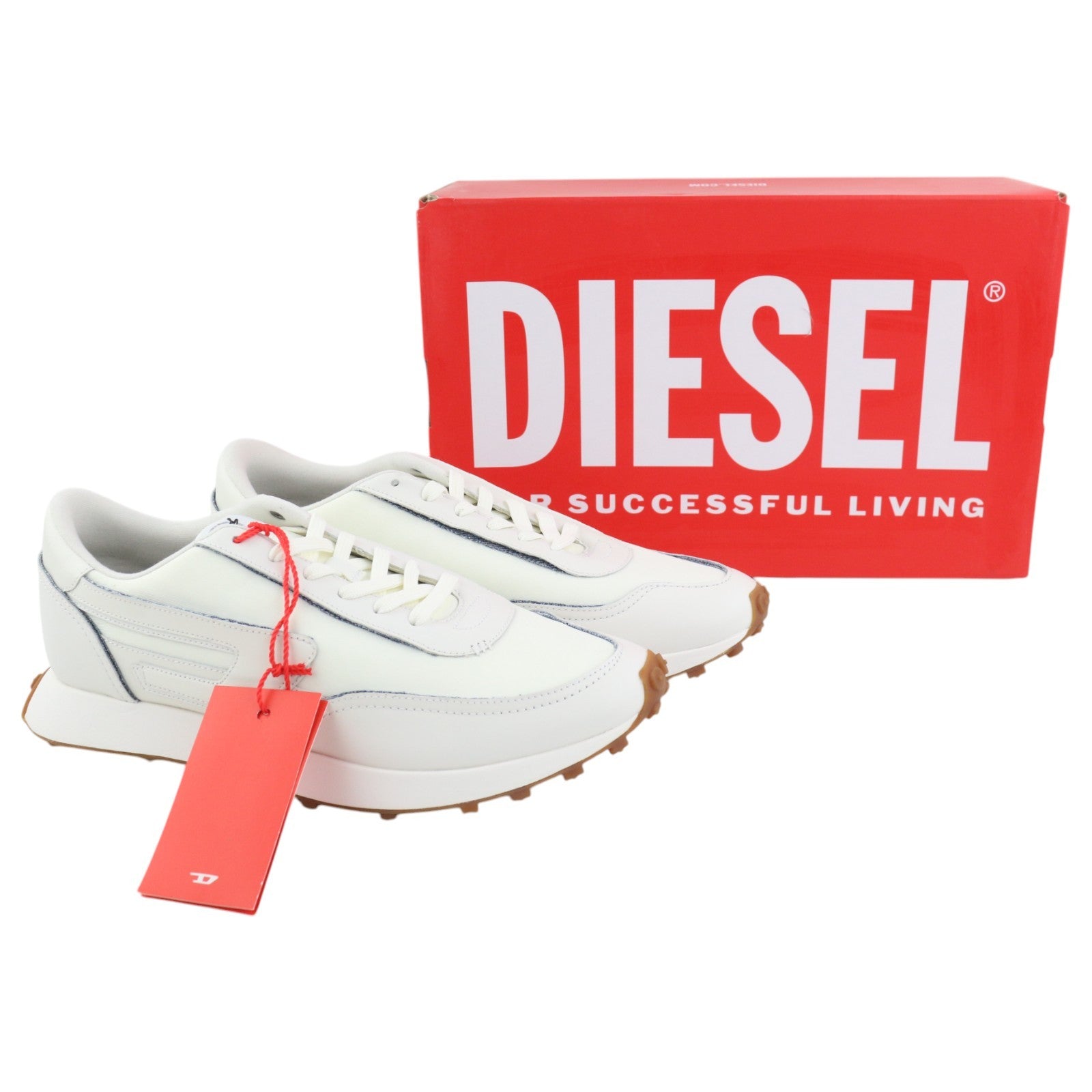 DIESEL S-Racer LC vyriški sportbačiai, balti, zomšos ir odos, EU44, kaina – 195 € 