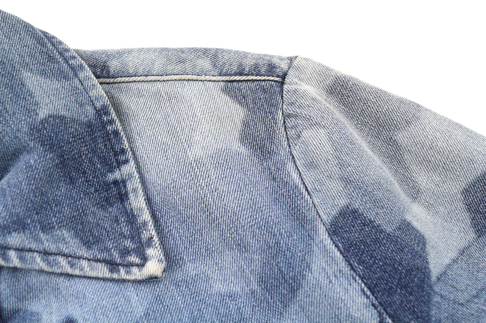 NUDIE JEANS Gudrun Camo džinsinis moteriškas švarkas S mėlynas raštuotas medvilninis skalbtas bomber 