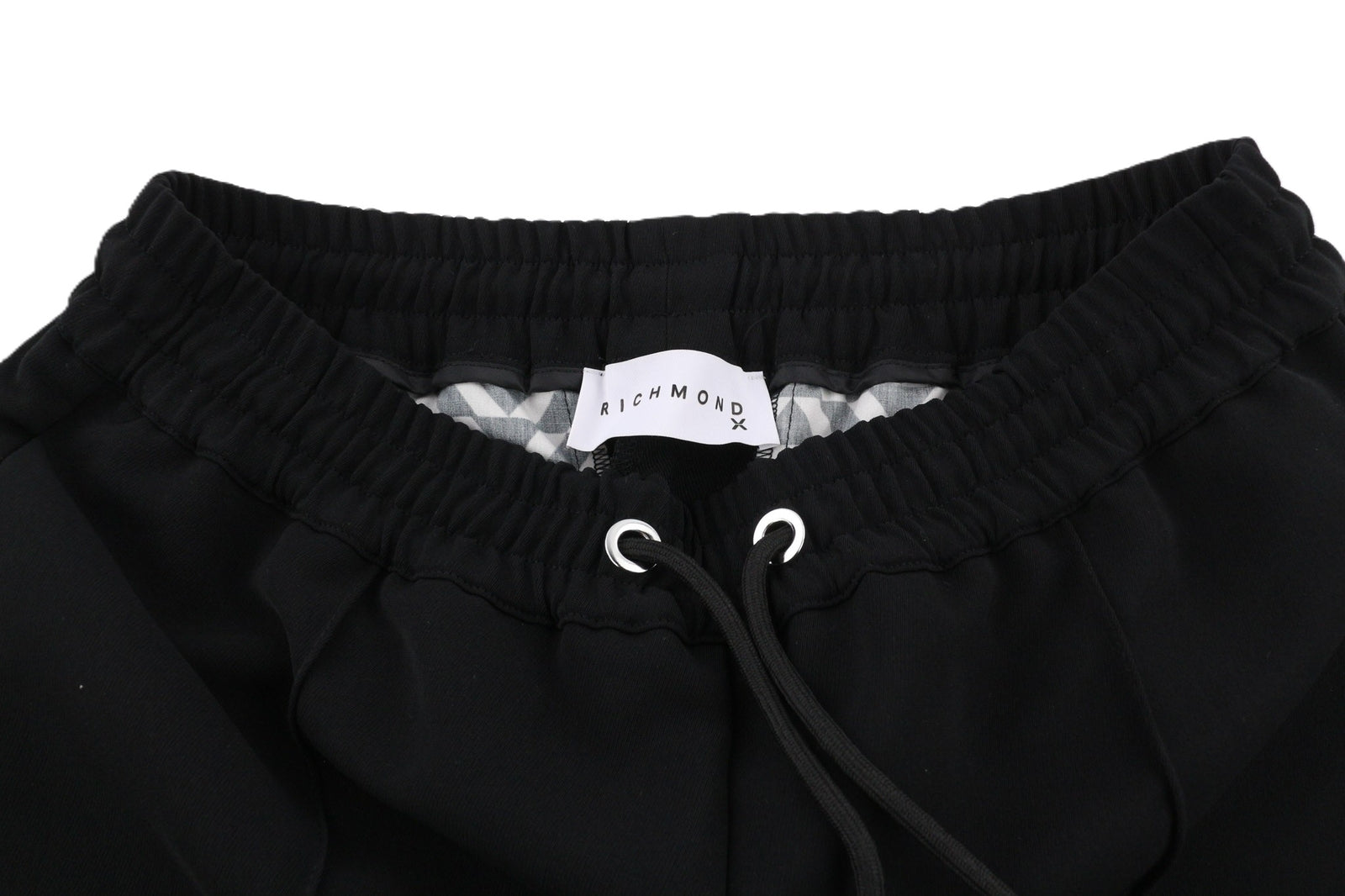 JOHN RICHMOND moteriškos kelnės S dydžio, juodos, tamprios, laisvalaikio, raišteliais užtraukiamos, kasdieniškos 