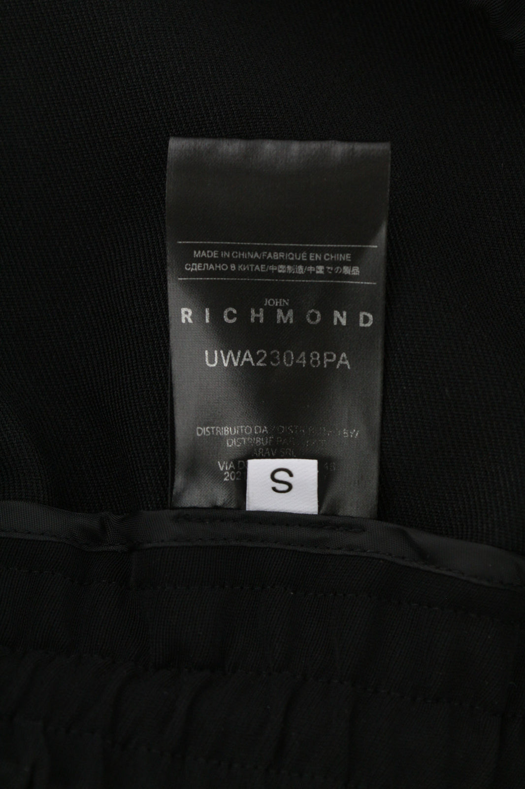 JOHN RICHMOND moteriškos kelnės S dydžio, juodos, tamprios, laisvalaikio, raišteliais užtraukiamos, kasdieniškos 