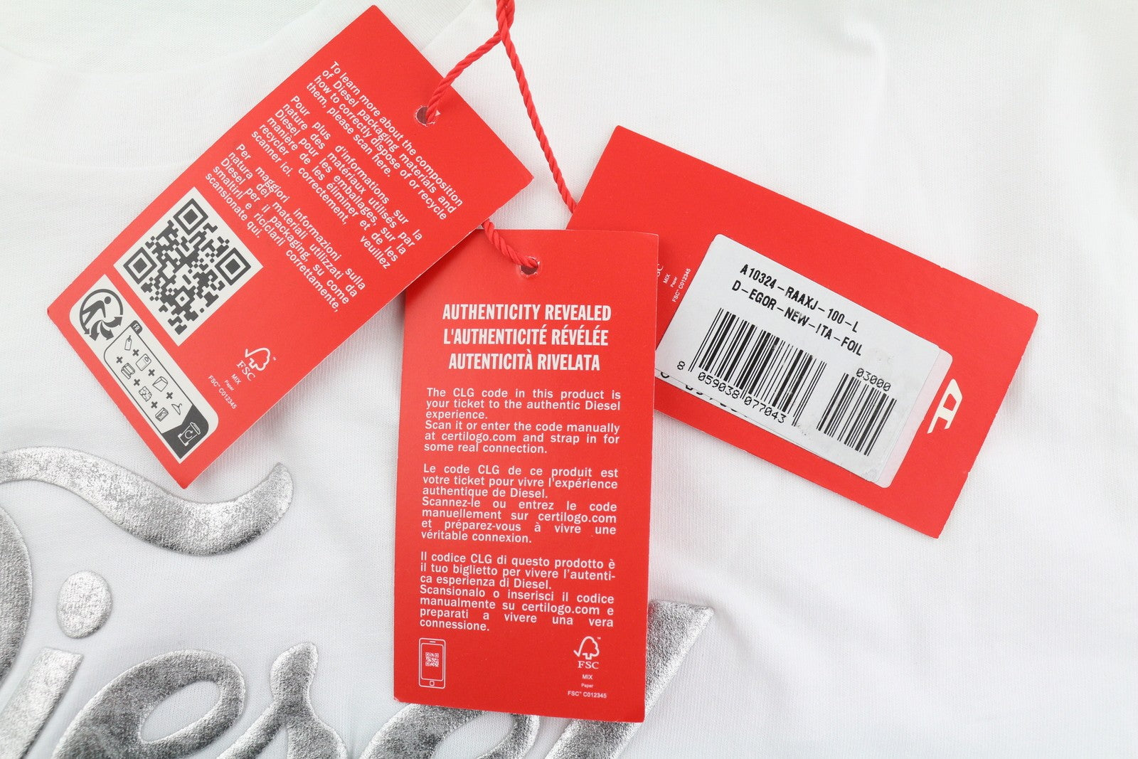 DIESEL D-Egor-New-Ita-Foil moteriška suknelė L balta trumpomis rankovėmis trikotažo laisvalaikio mini suknelė 