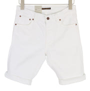 NUDIE JEANS Lean Dean Men Shorts W29 Denim White Zip Fly Cotton Turn Up Pockets