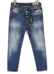 DIESEL Mharky-B 085AG Men Jeans W29/L32 Slim Skinny Fit Washed Blue Pure Cotton