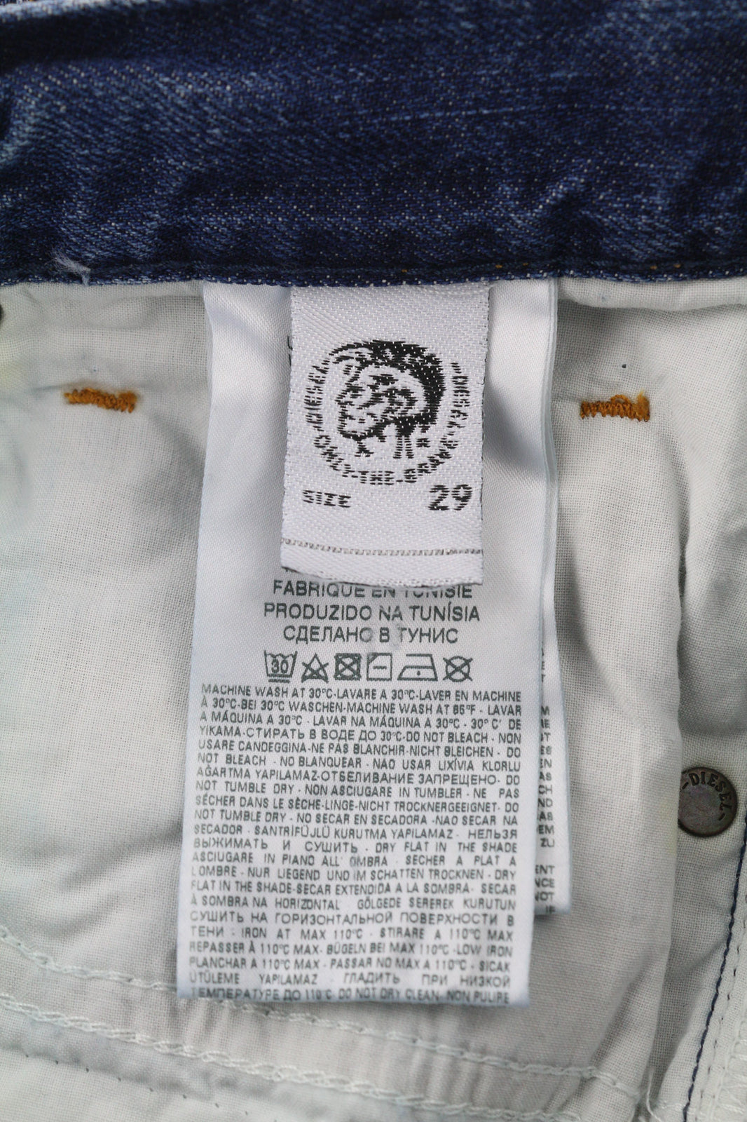 DIESEL Mharky-B 085AG Men Jeans W29/L32 Slim Skinny Fit Washed Blue Pure Cotton