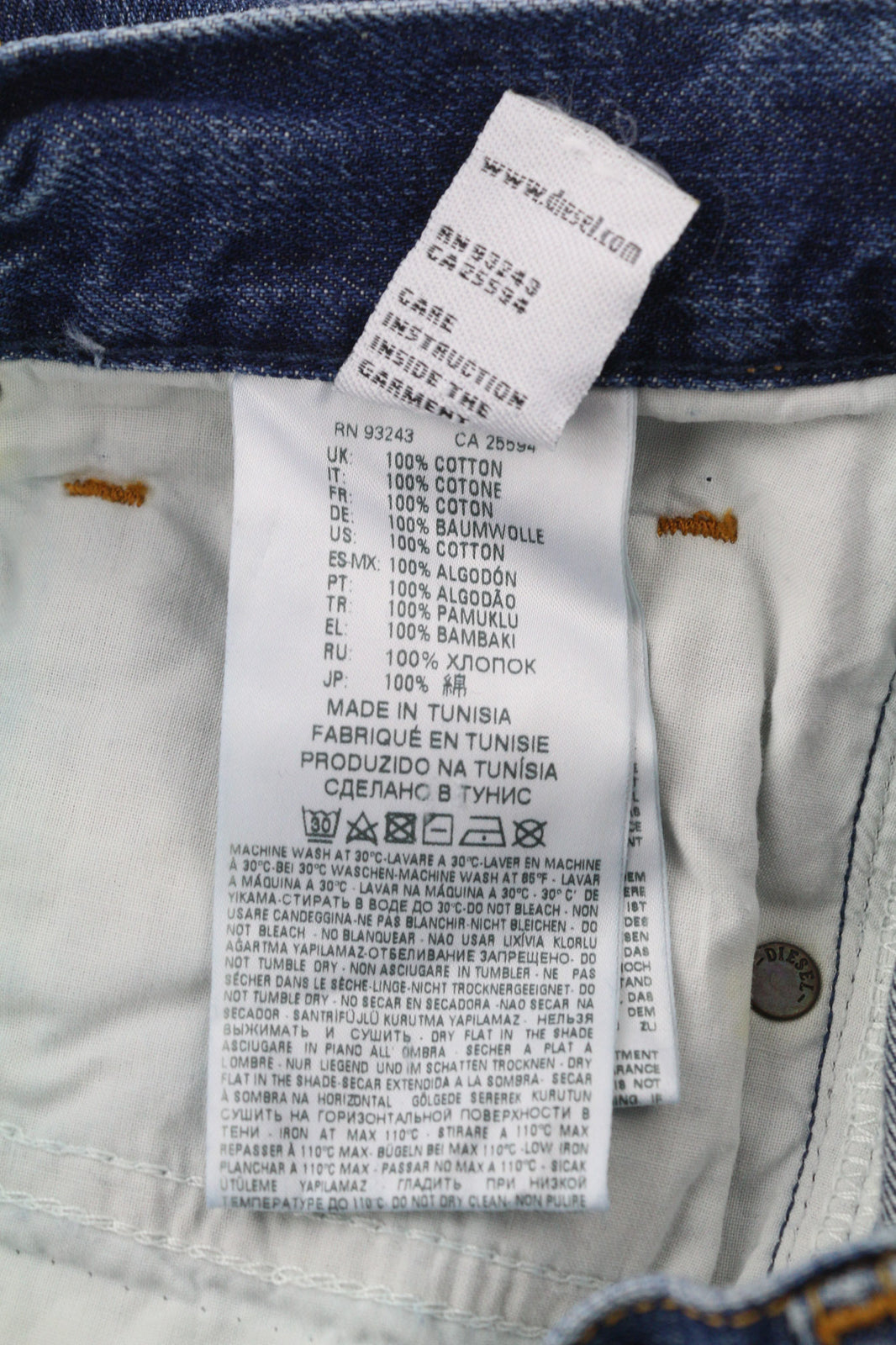 DIESEL Mharky-B 085AG Men Jeans W29/L32 Slim Skinny Fit Washed Blue Pure Cotton