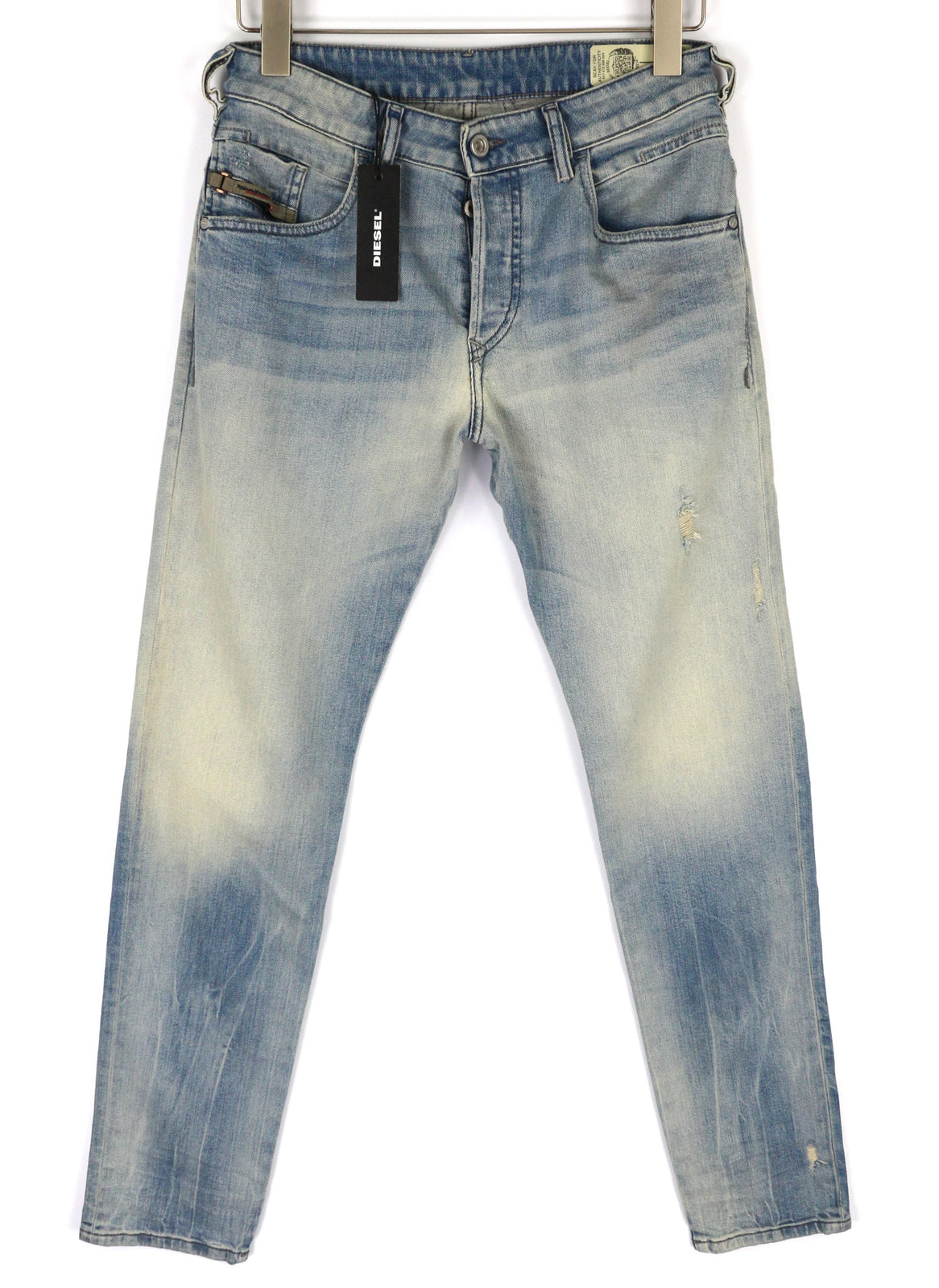 DIESEL D-Bazer 081AP Men Jeans W27/L32 Tapered Fit Washed Cotton Stretch Blue