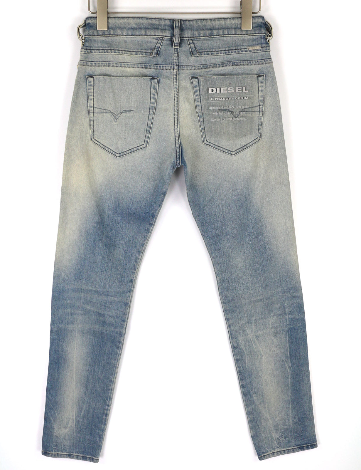 DIESEL D-Bazer 081AP Men Jeans W27/L32 Tapered Fit Washed Cotton Stretch Blue