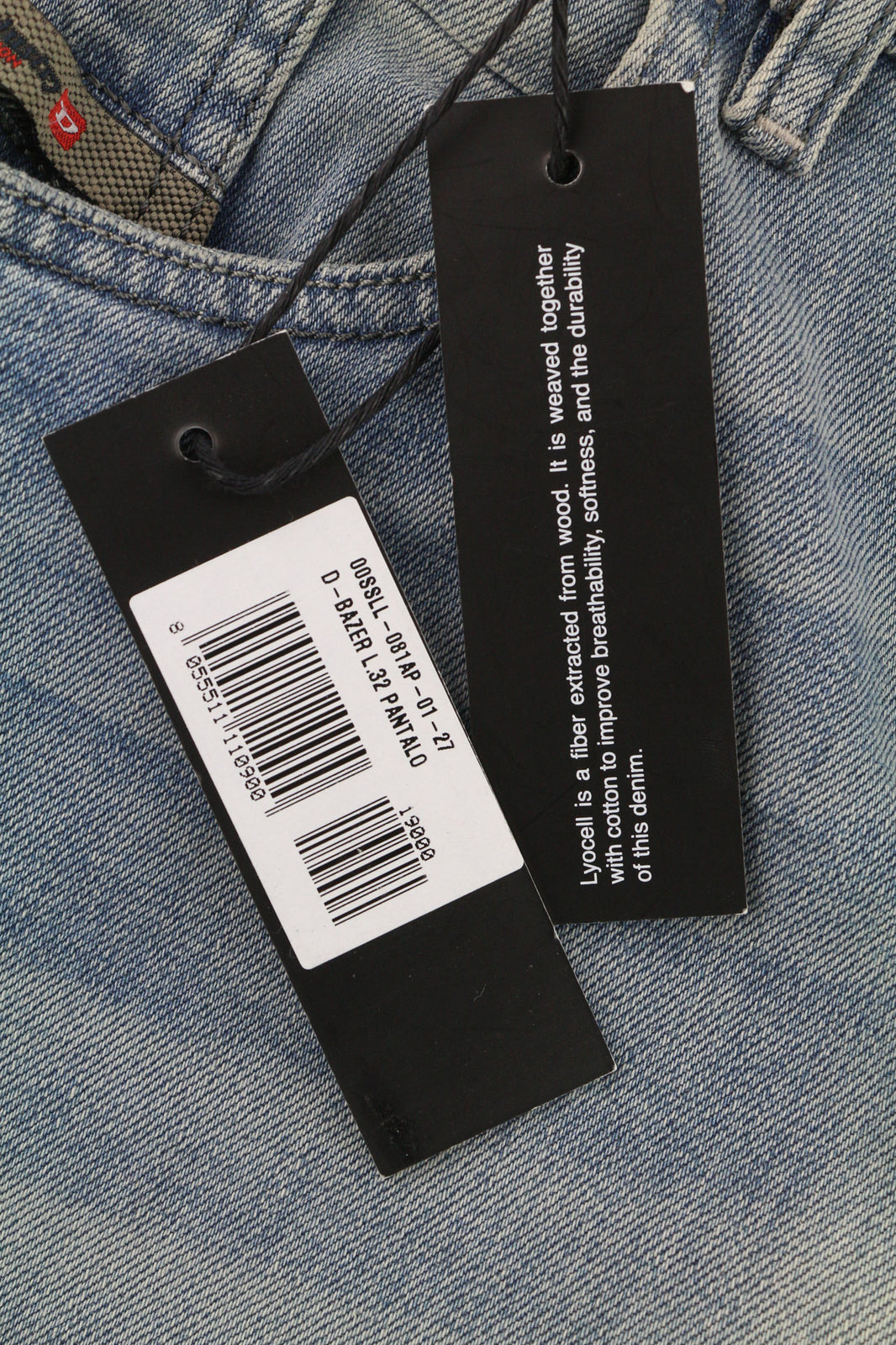 DIESEL D-Bazer 081AP Men Jeans W27/L32 Tapered Fit Washed Cotton Stretch Blue