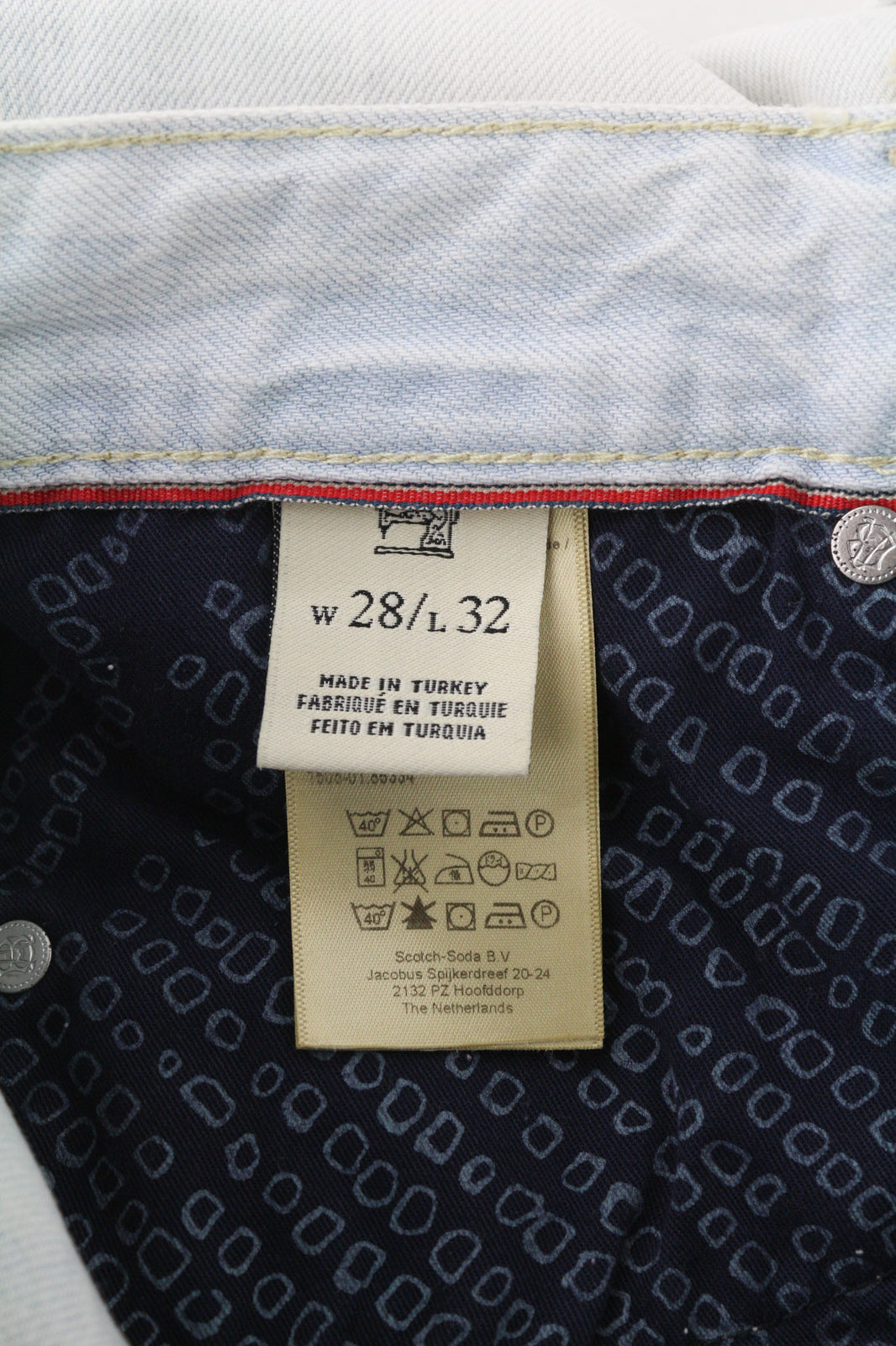 SCOTCH &amp; SODA Ralston vyriški džinsai W28/L32 įprasto kirpimo šviesiai mėlyni, grynos medvilnės 