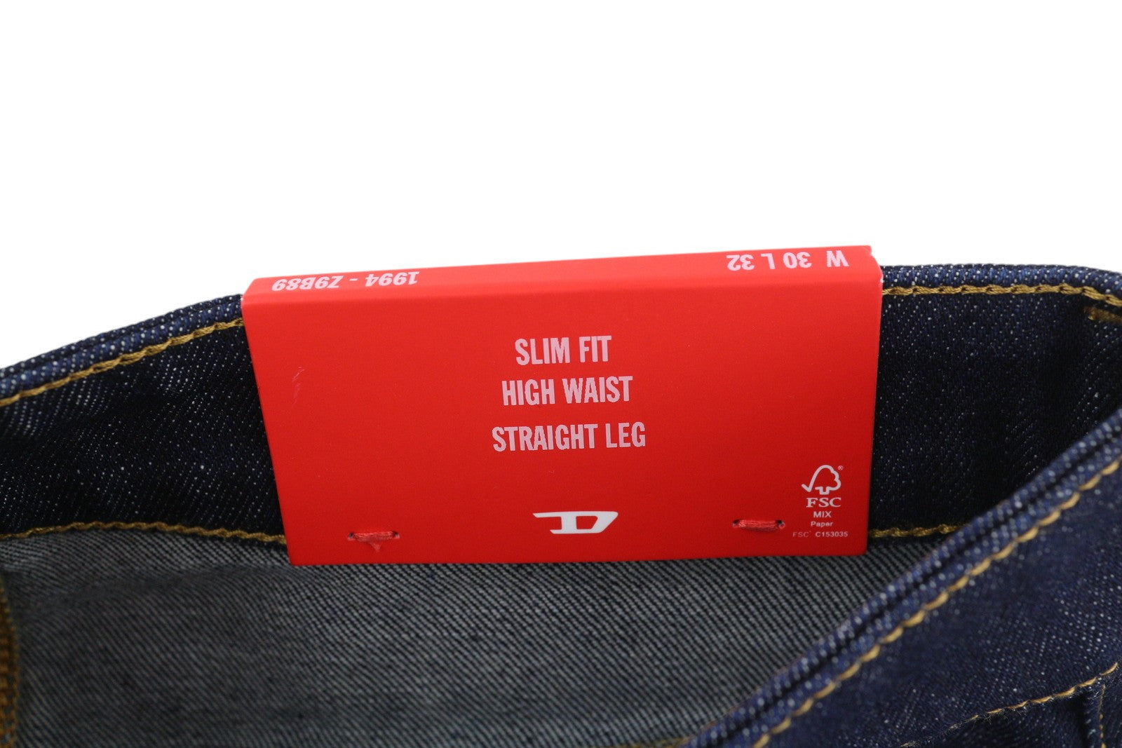 DIESEL 1994 Z9B89 vyriški džinsai W30/L32 Slim Fit tiesaus kirpimo aukštu juosmeniu, mėlyni 