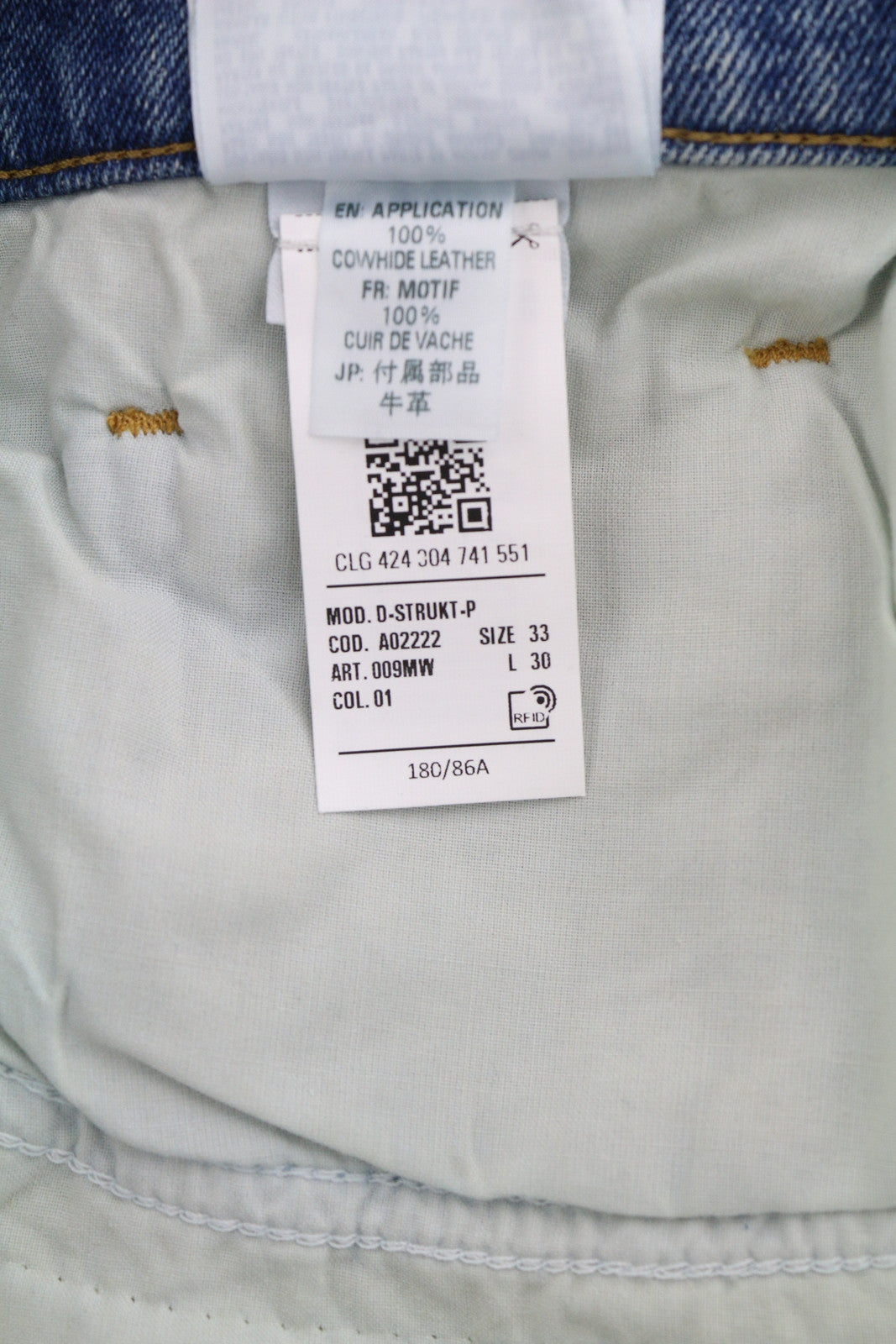 DIESEL 2019 D-Strukt 009MW vyriški džinsai W33/L30 Slim Fit vidutinio juosmens plėšyti džinsai. Rekomenduojama kaina 195 €. 