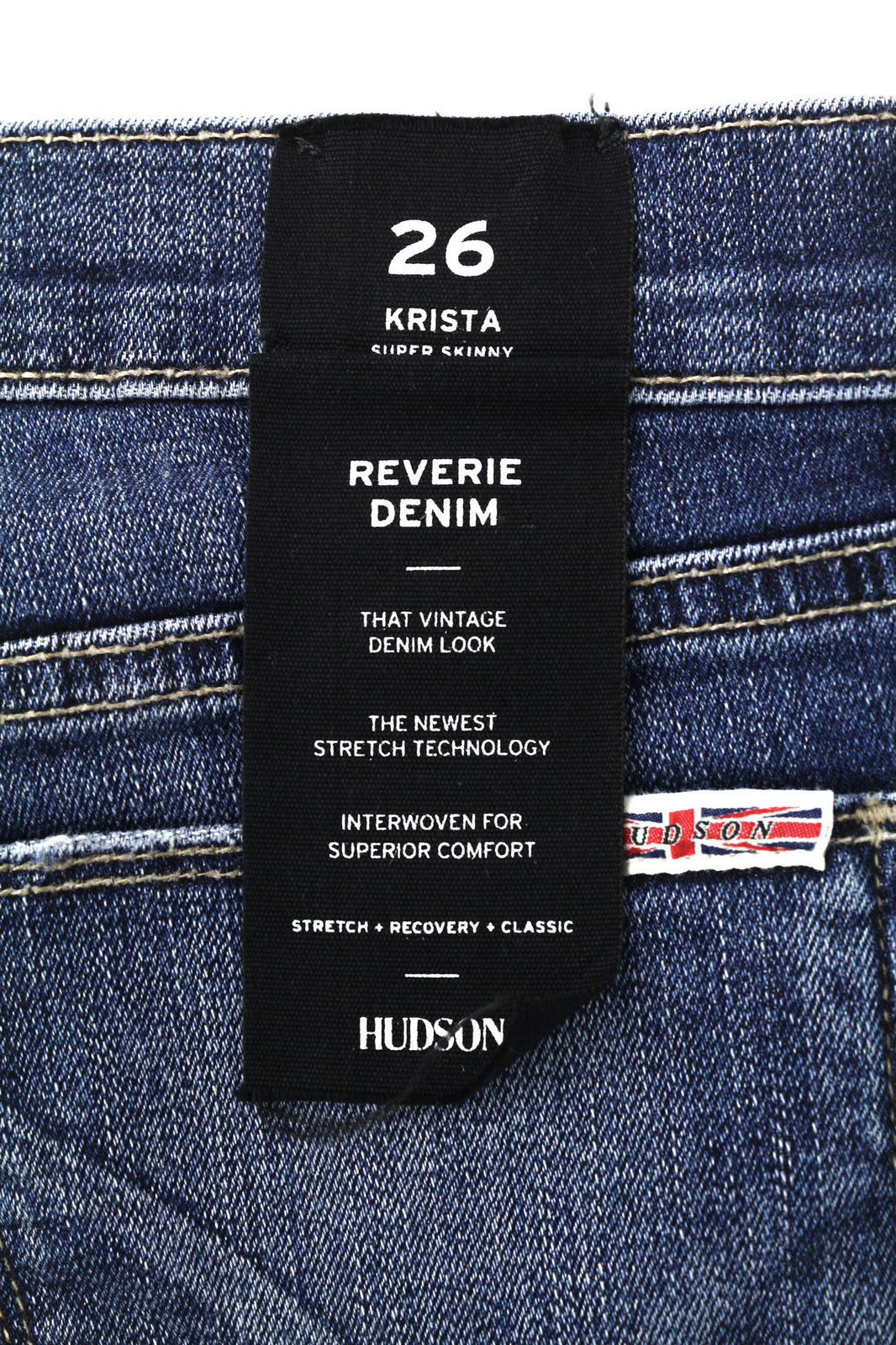 HUDSON Krista Women Jeans W26 Washed Blue Cotton Stretch Super Skinny Fit