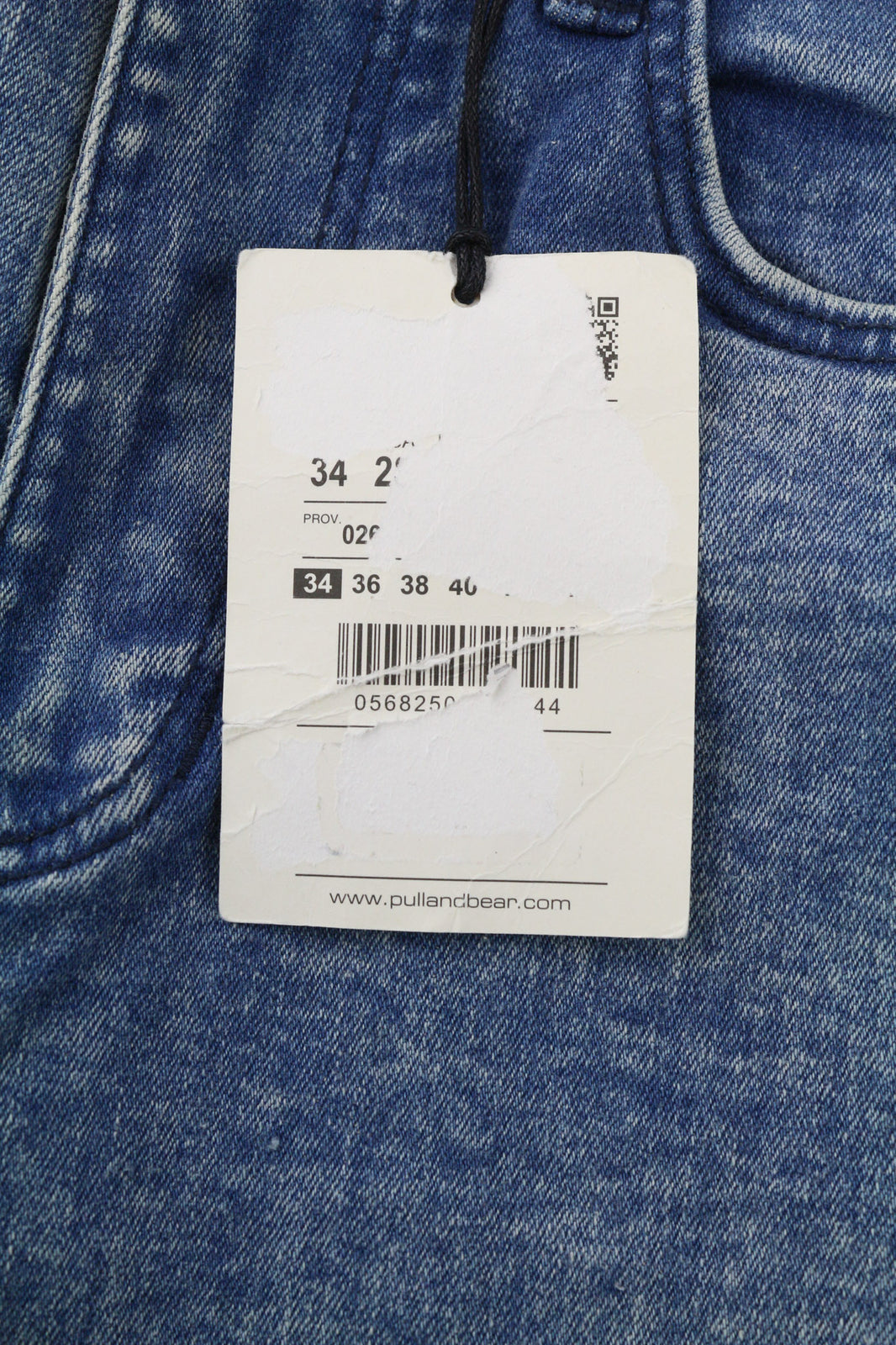 PULL & BEAR Men Jeans EU34 Blue Cotton Stretch Carrot Fit 5-Pocket Casual