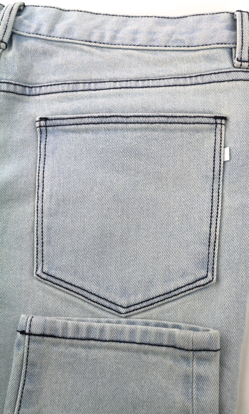 LACOSTE HF2897 moteriški džinsai W30 skalbtos mėlynos medvilnės tamprūs, siaurėjantys 