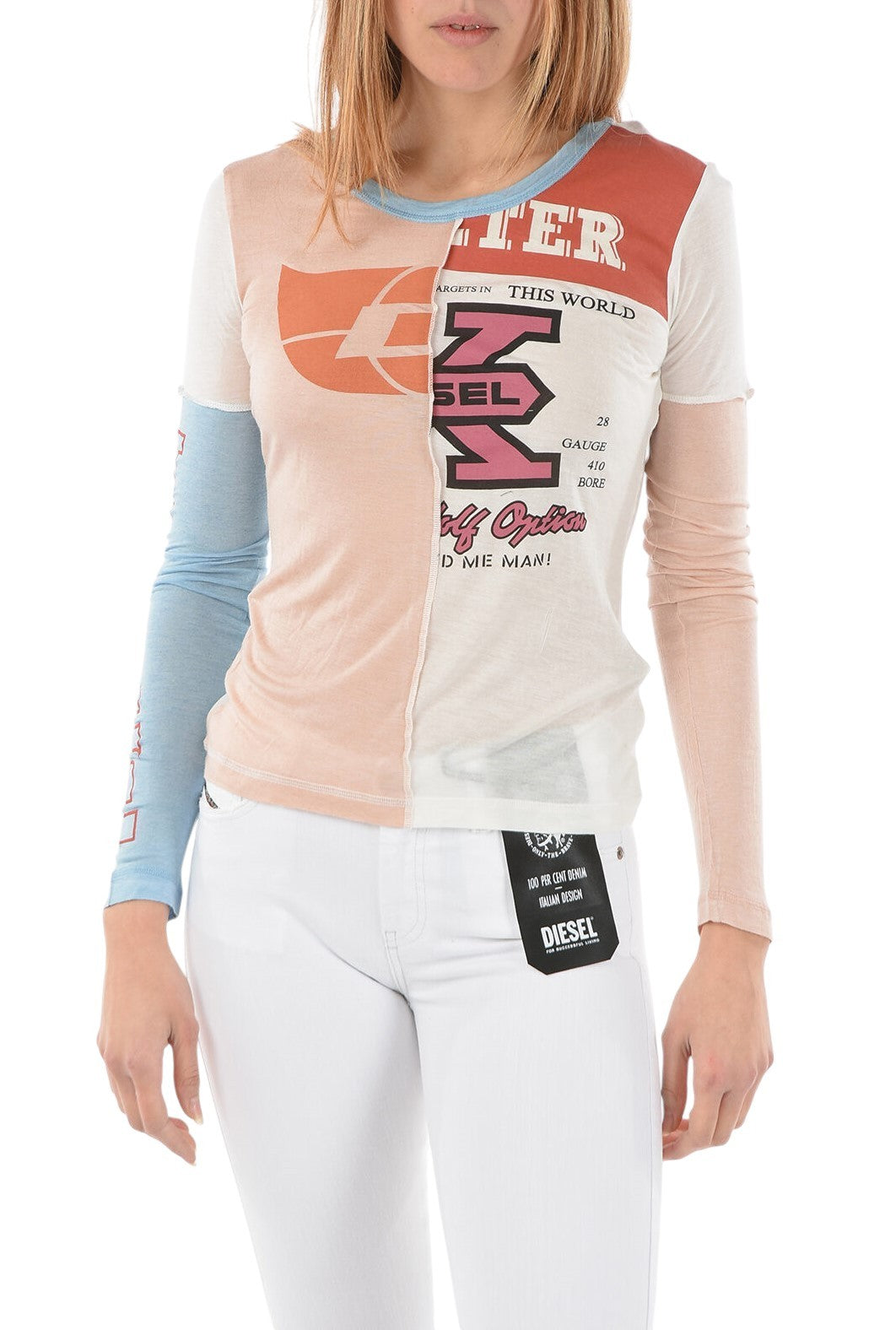 DIESEL T-Tessy-C1 moteriški marškinėliai S dydžio, kašmyro mišinio ilgomis rankovėmis, apvaliu kaklu. Rekomenduojama kaina – 150 €. 