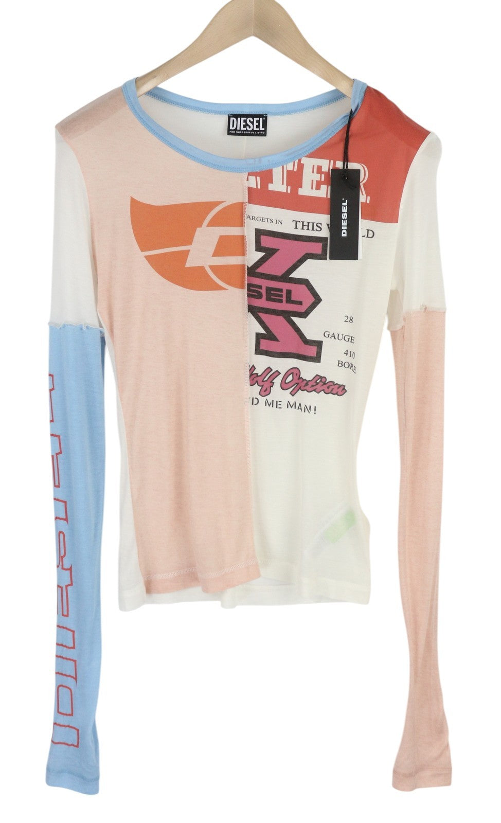 DIESEL T-Tessy-C1 moteriški marškinėliai S dydžio, kašmyro mišinio ilgomis rankovėmis, apvaliu kaklu. Rekomenduojama kaina – 150 €. 